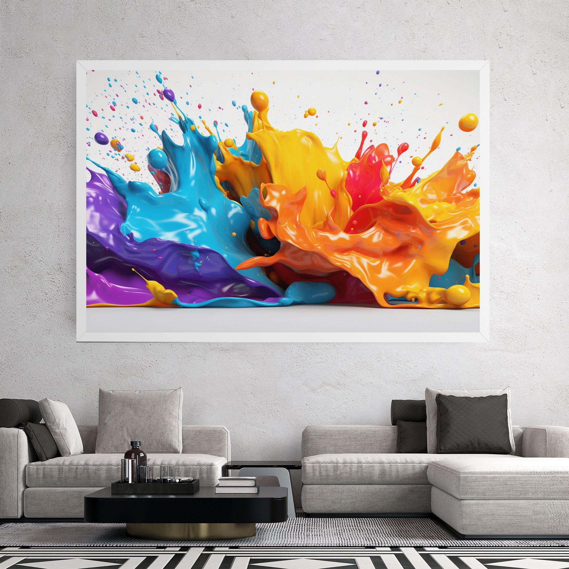 Tablou Canvas Yellow Blue Splash mockup 2