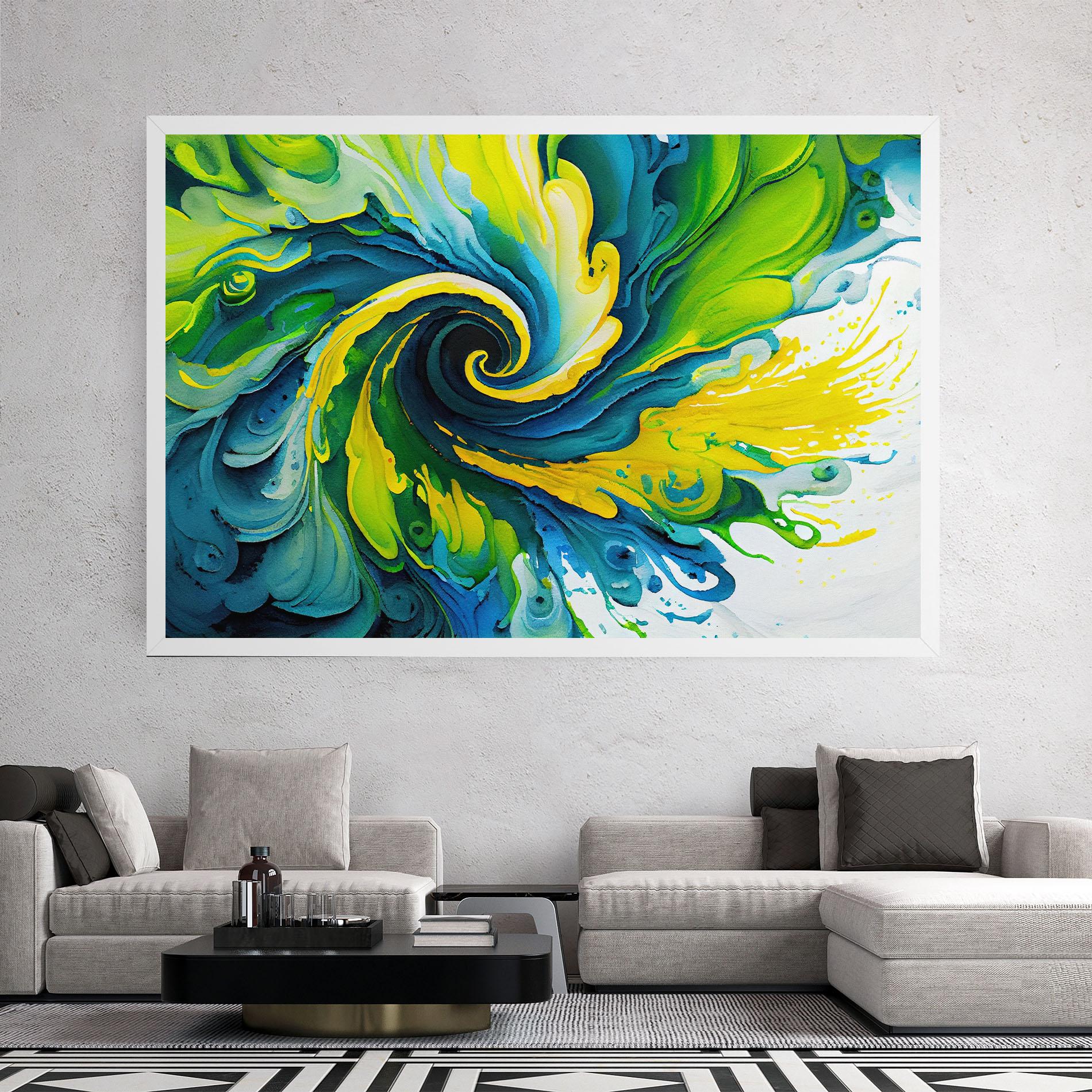 Tablou Canvas Yellow Green Spiral mockup 2