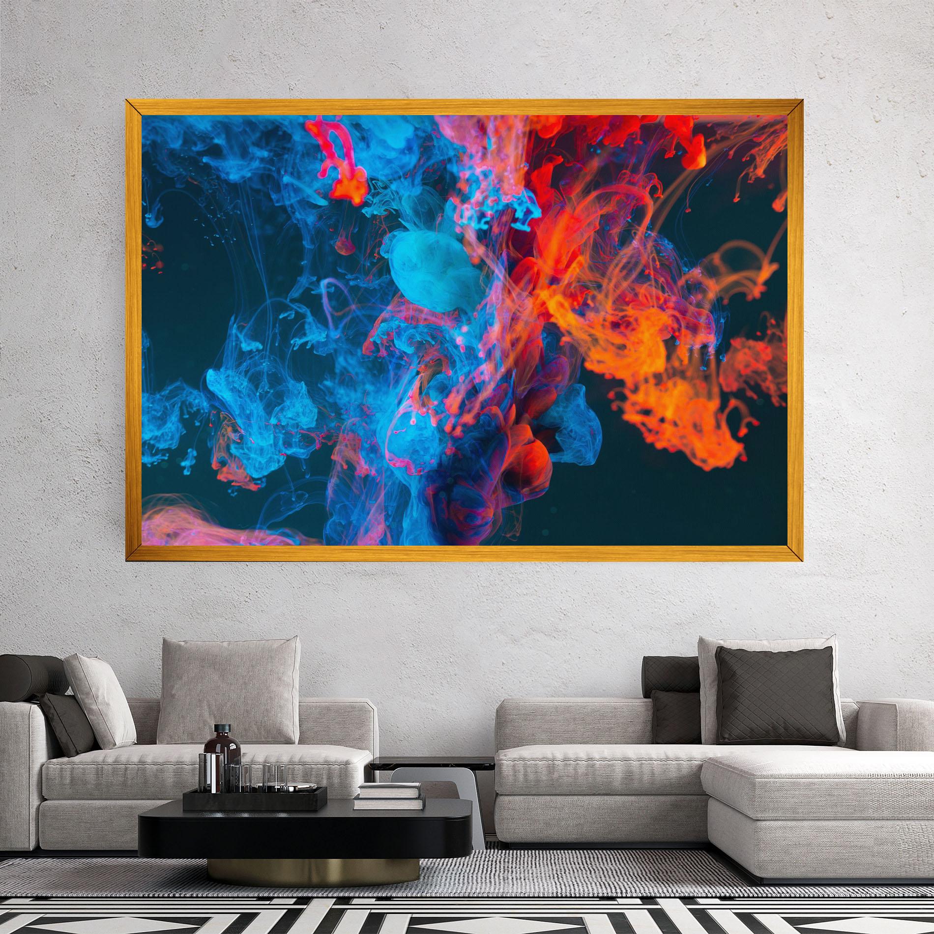 Tablou Canvas Abstract Blue And Red mockup 2