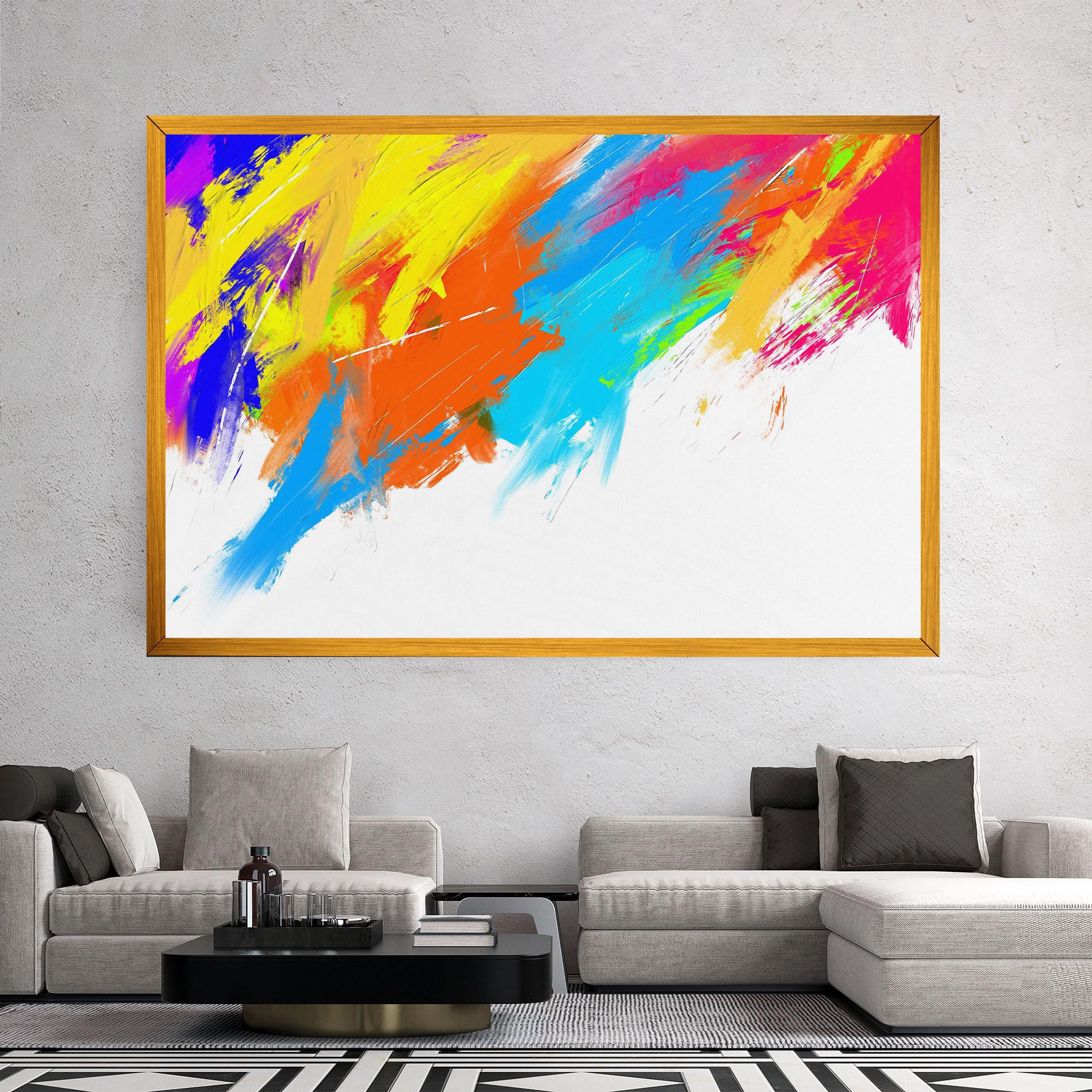 Tablou Canvas Abstract Blue Yellow mockup 2