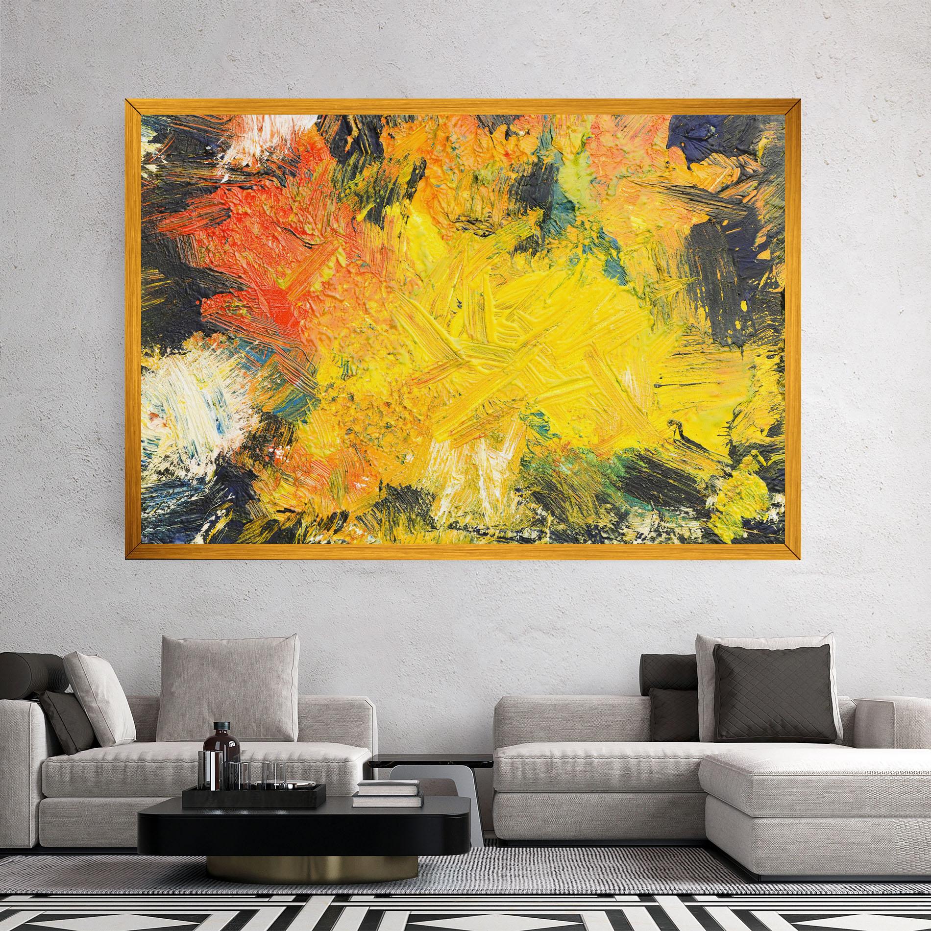 Tablou Canvas Artistic Yellow Painting mockup 2