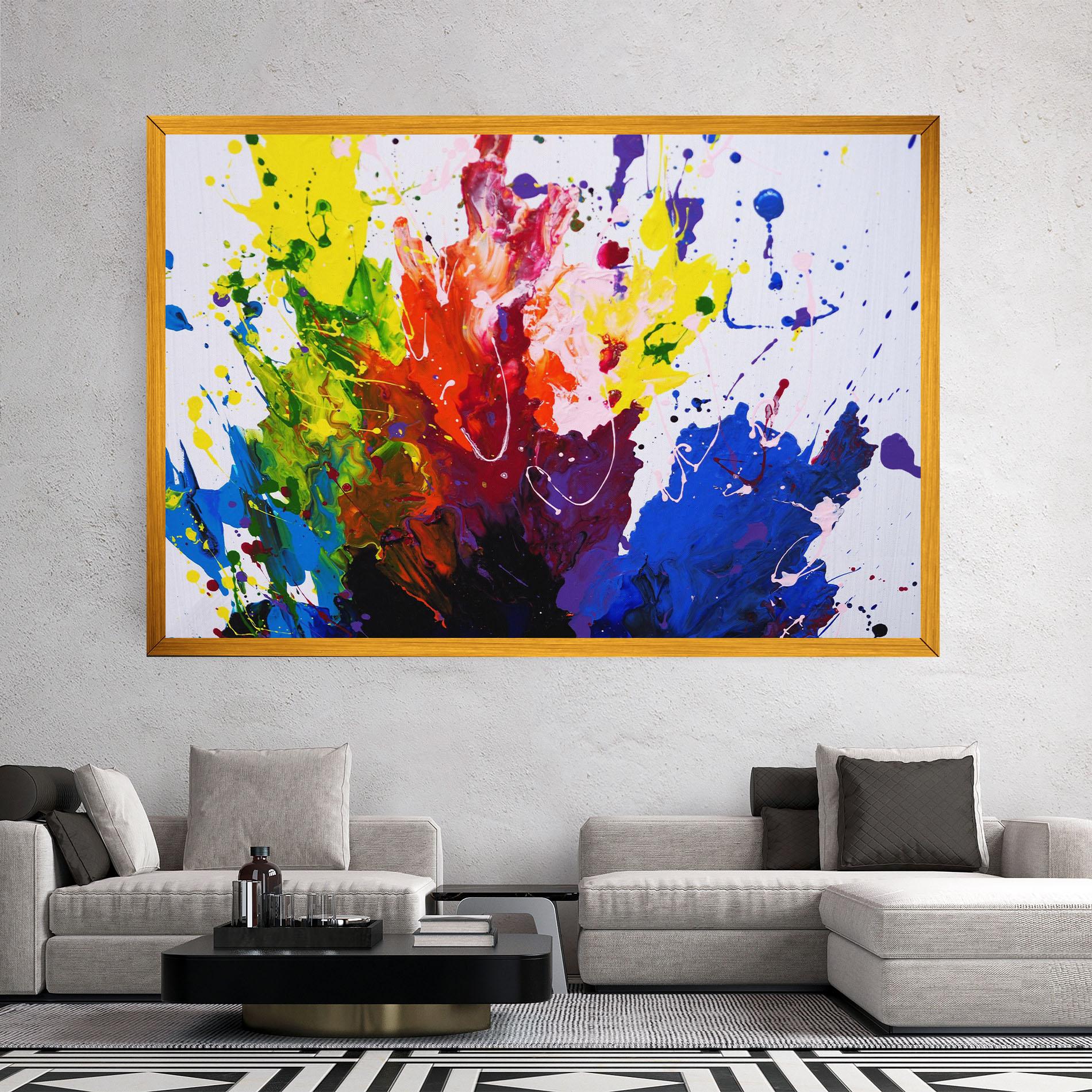 Tablou Canvas Blue Purple Exploding mockup 2