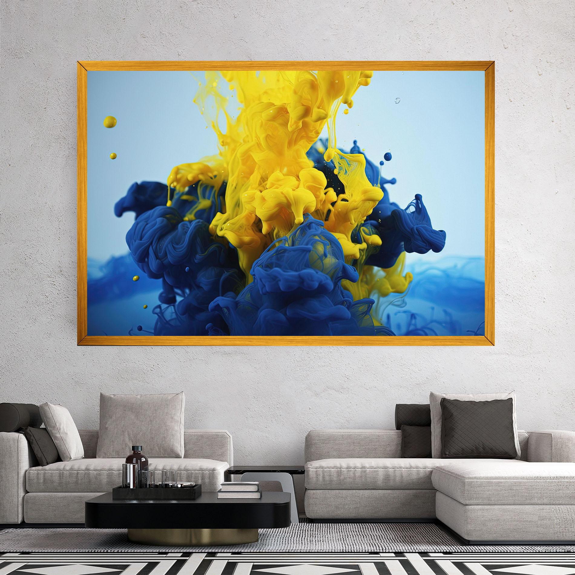 Tablou Canvas Blue Yellow Smoke mockup 2