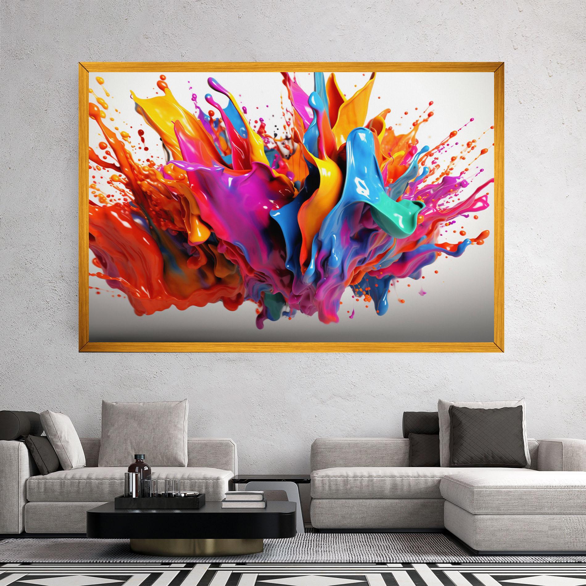 Tablou Canvas Blue Yellow Splash mockup 2