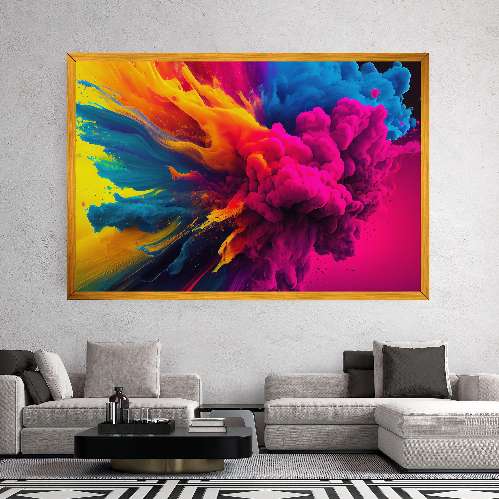 Tablou Canvas Colorful Paint Explosion mockup 2
