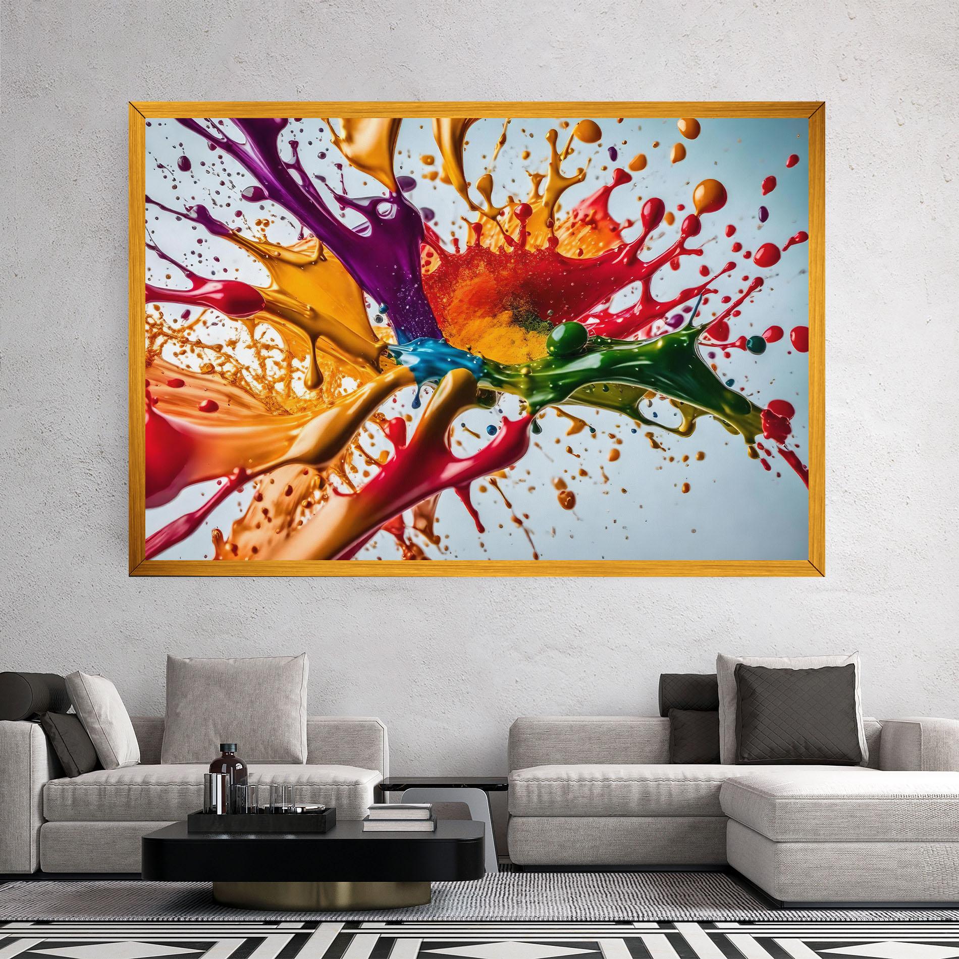 Tablou Canvas Colorful Yellow Rainbow mockup 2