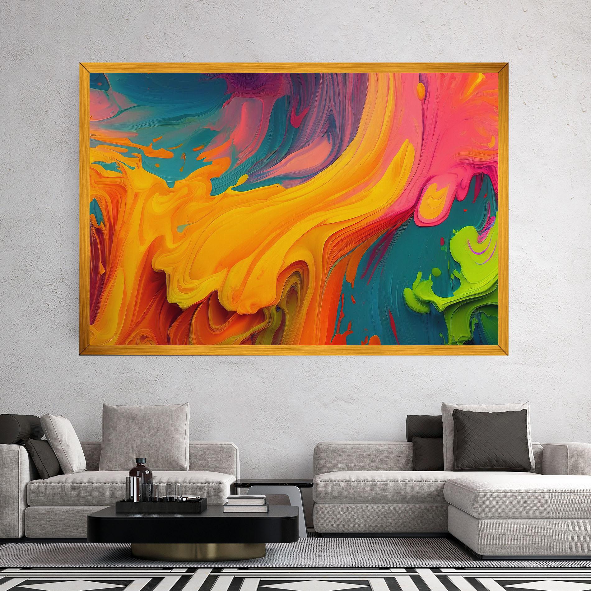 Tablou Canvas Dried Mixed Paint mockup 2