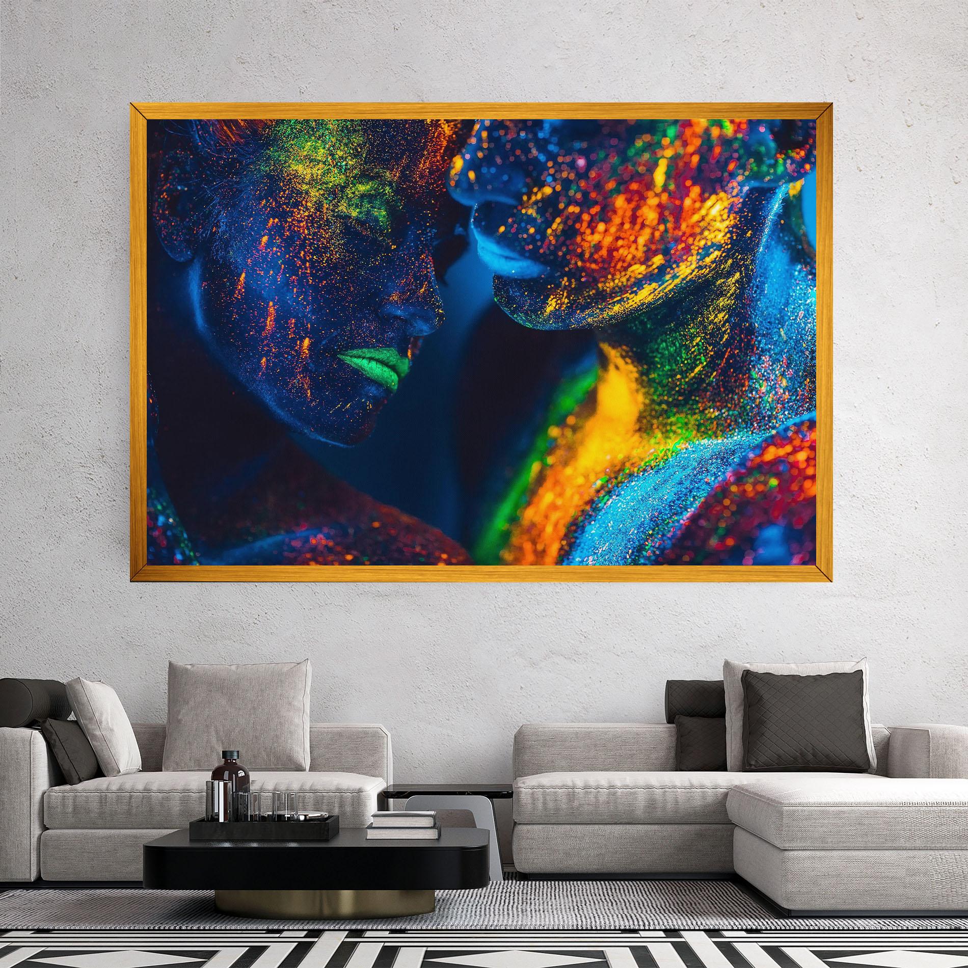 Tablou Canvas Fluorescent Green Lips mockup 2