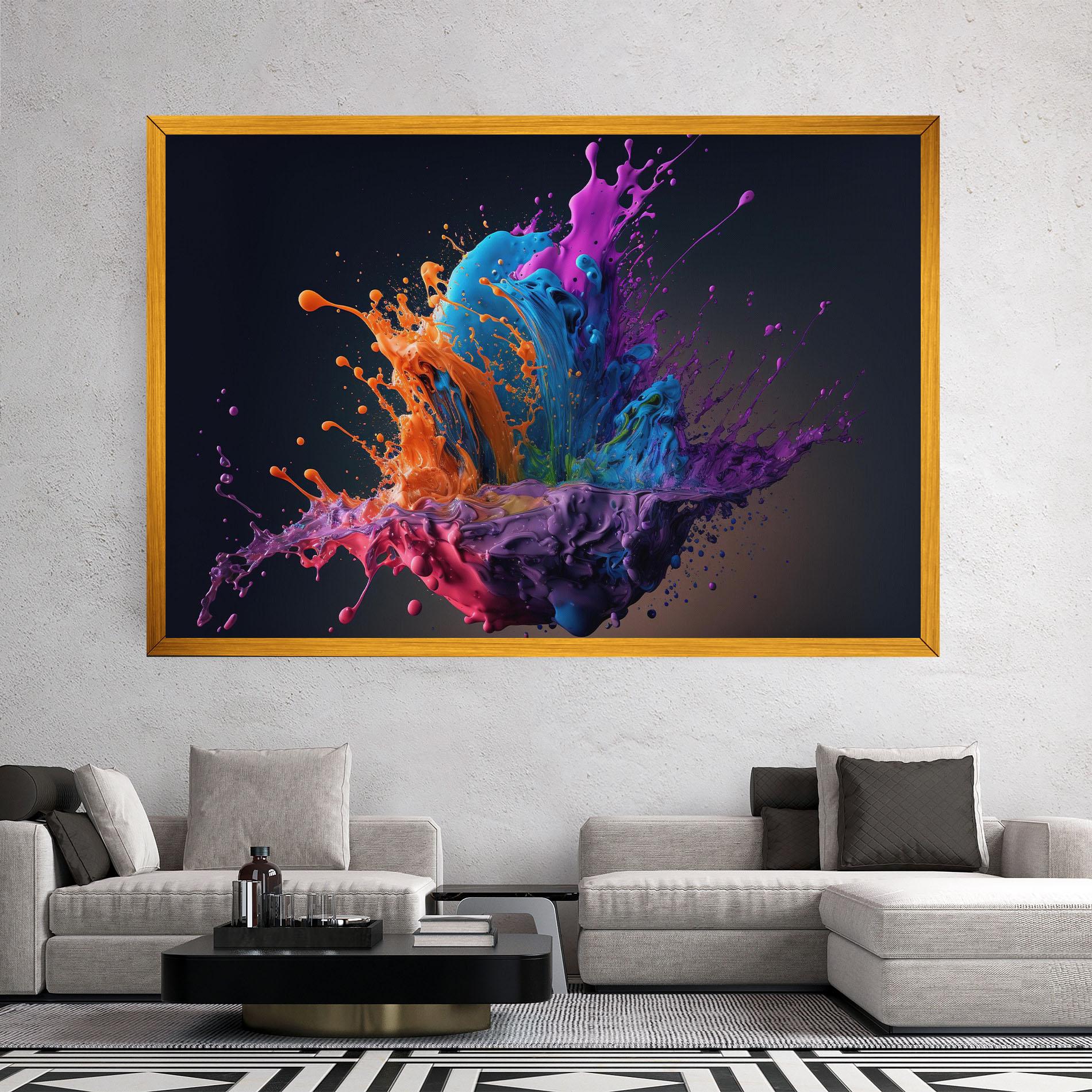 Tablou Canvas Orange Paint Splash mockup 2