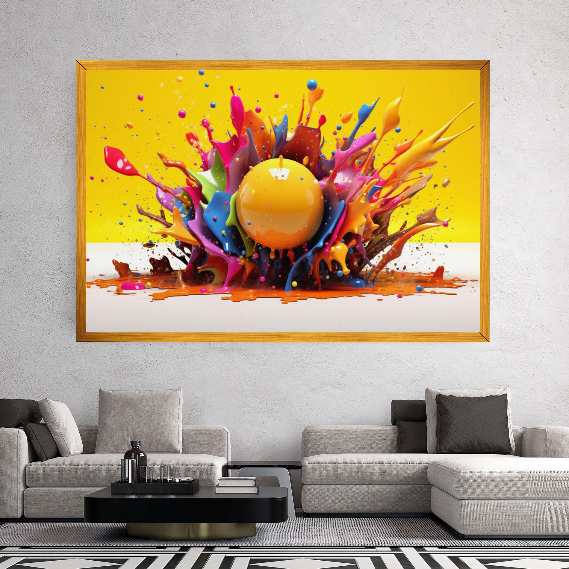 Tablou Canvas Yellow Ball Splash mockup 2