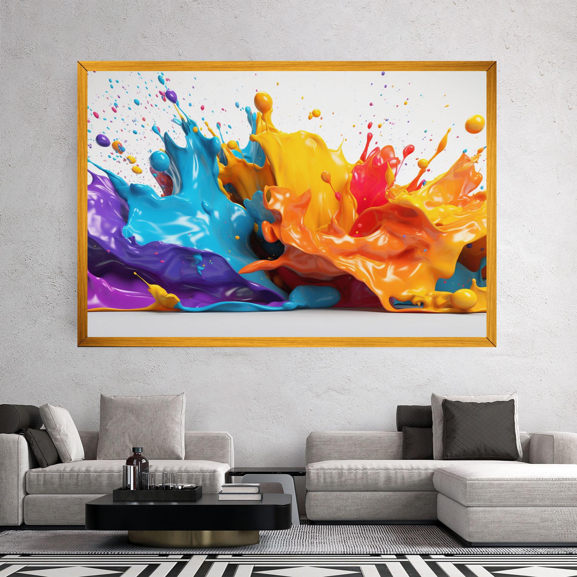 Tablou Canvas Yellow Blue Splash mockup 2