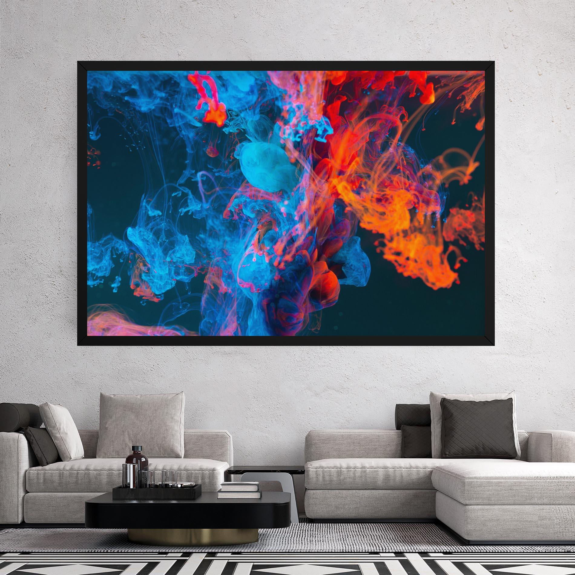 Tablou Canvas Abstract Blue And Red mockup 2