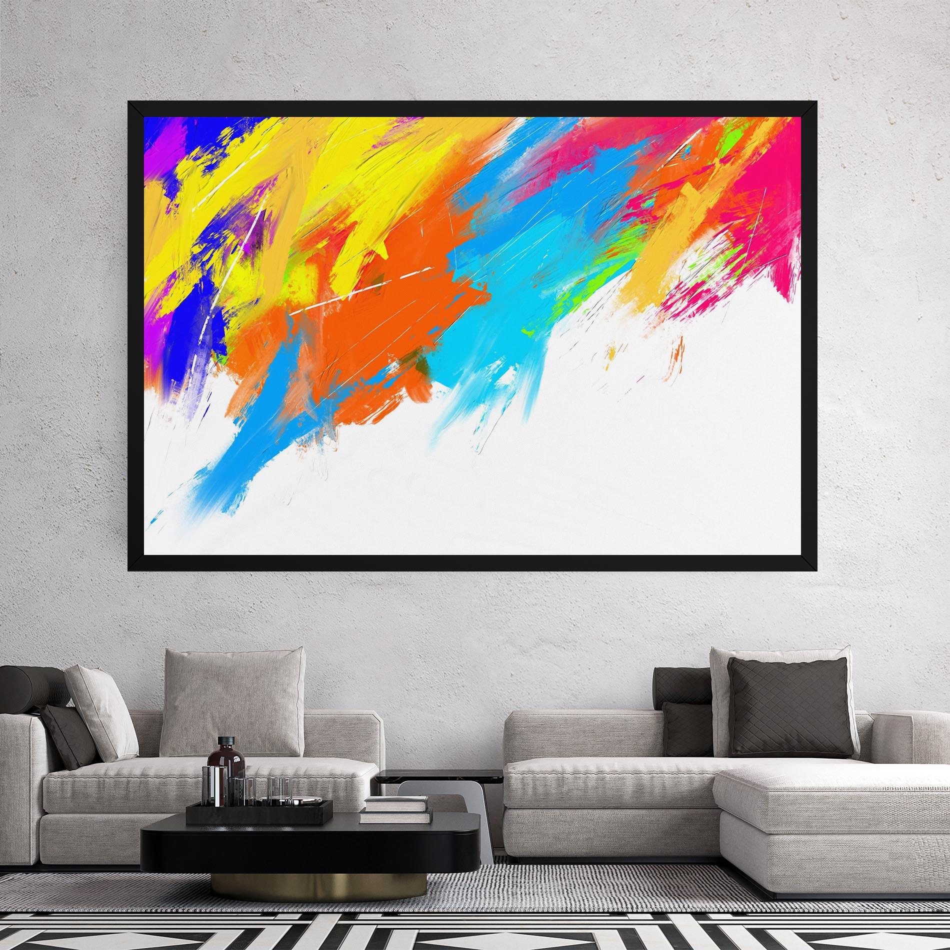 Tablou Canvas Abstract Blue Yellow mockup 2