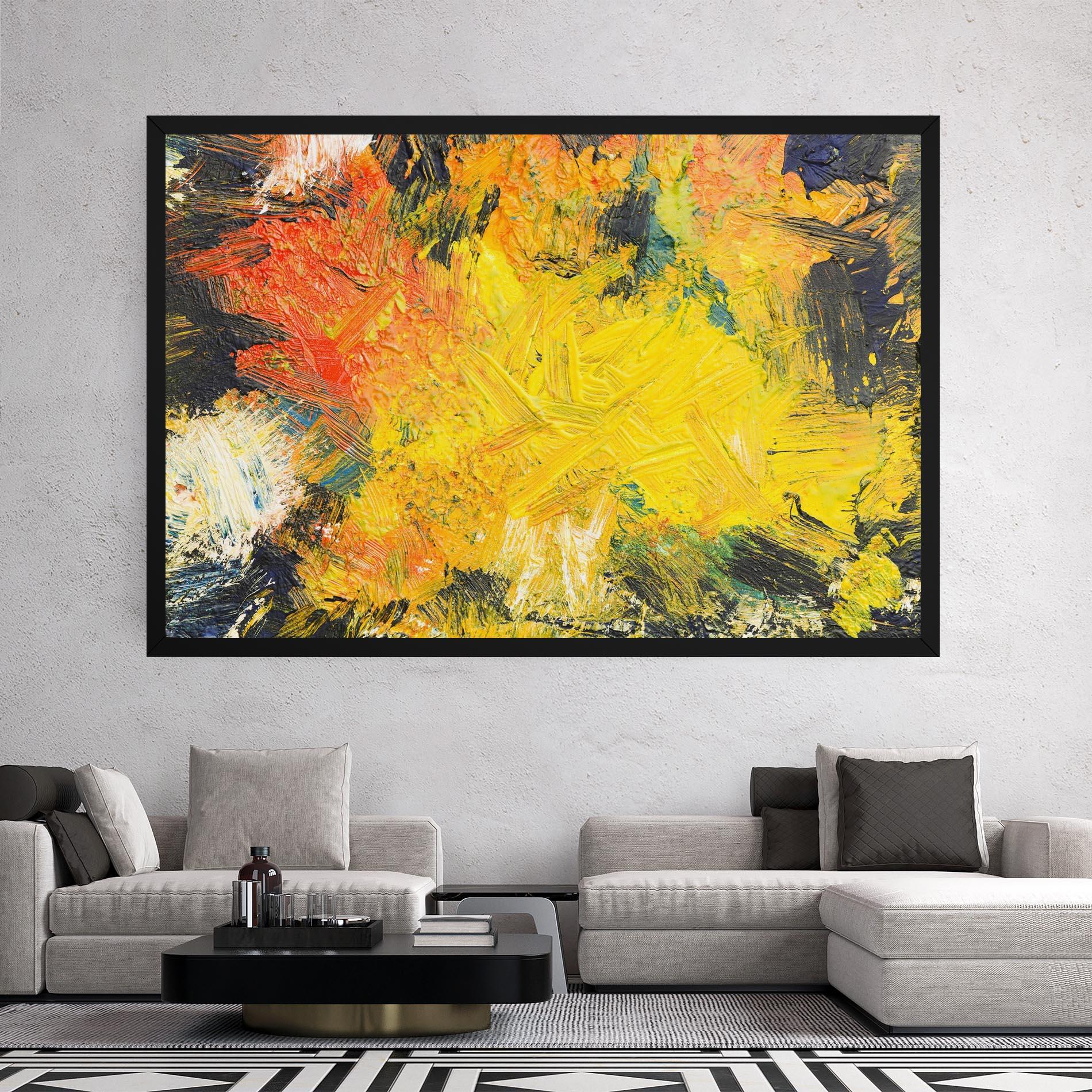 Tablou Canvas Artistic Yellow Painting mockup 2