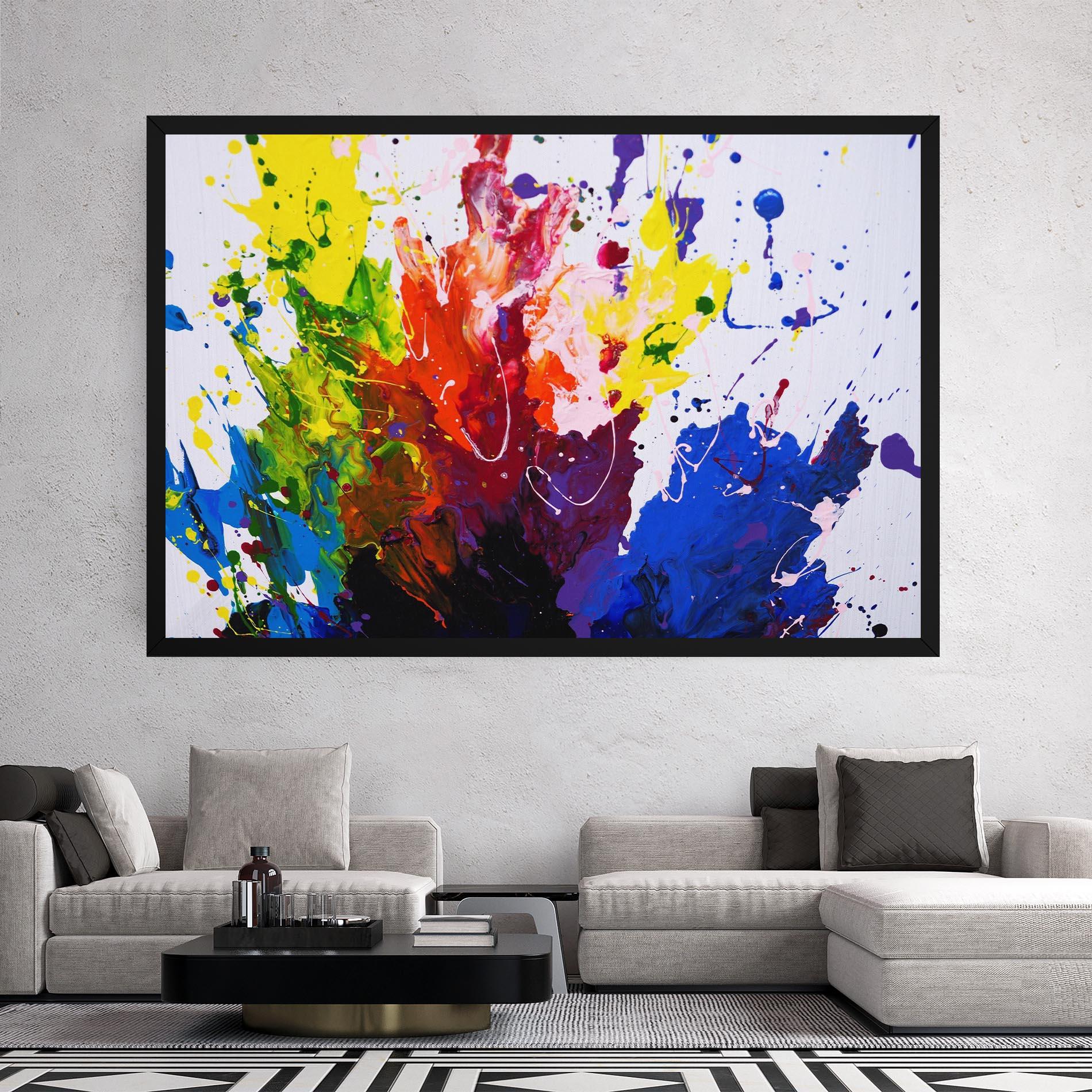 Tablou Canvas Blue Purple Exploding mockup 2