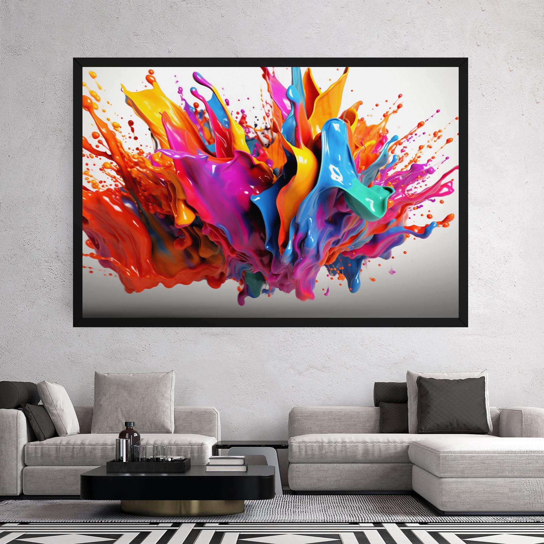 Tablou Canvas Blue Yellow Splash mockup 2