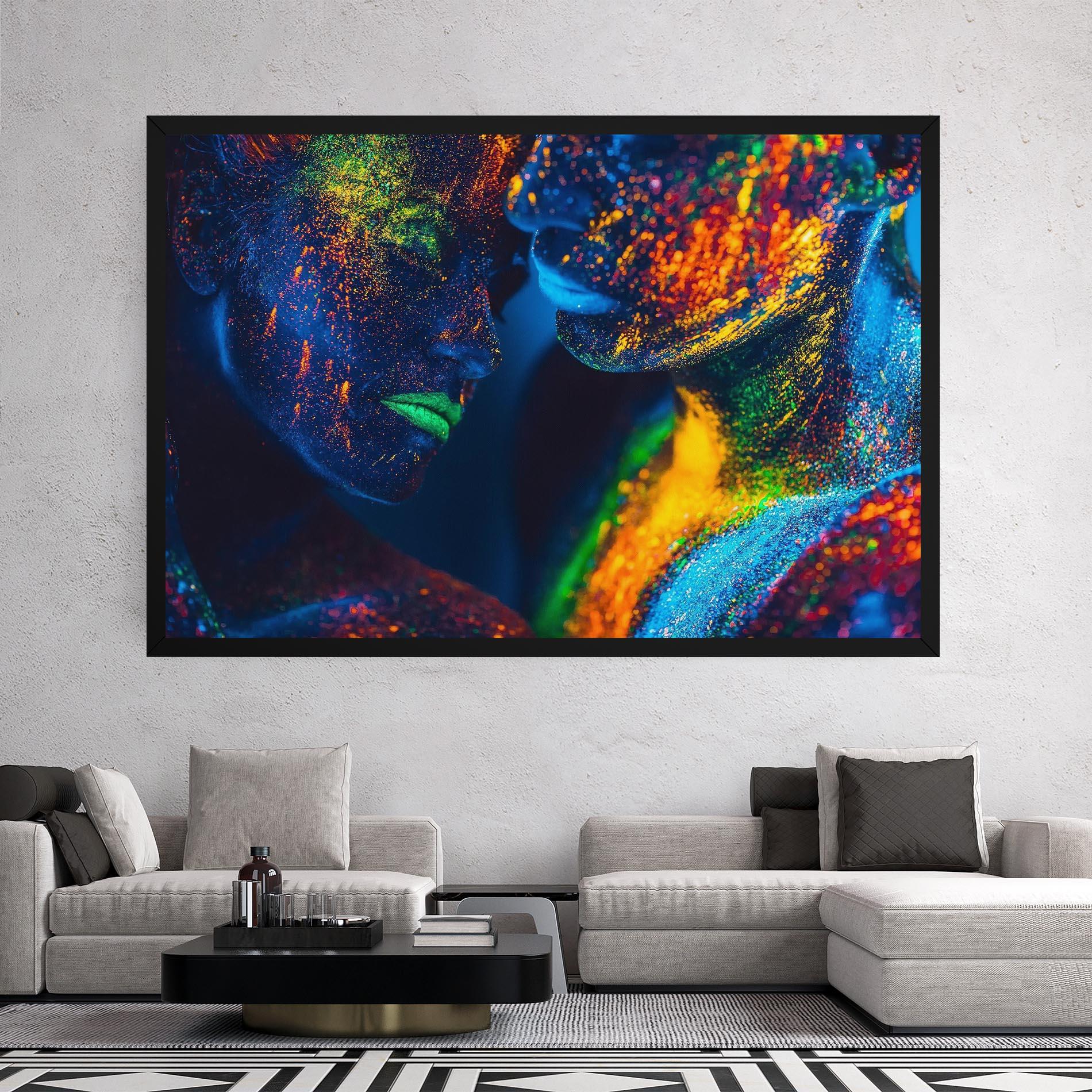 Tablou Canvas Fluorescent Green Lips mockup 2