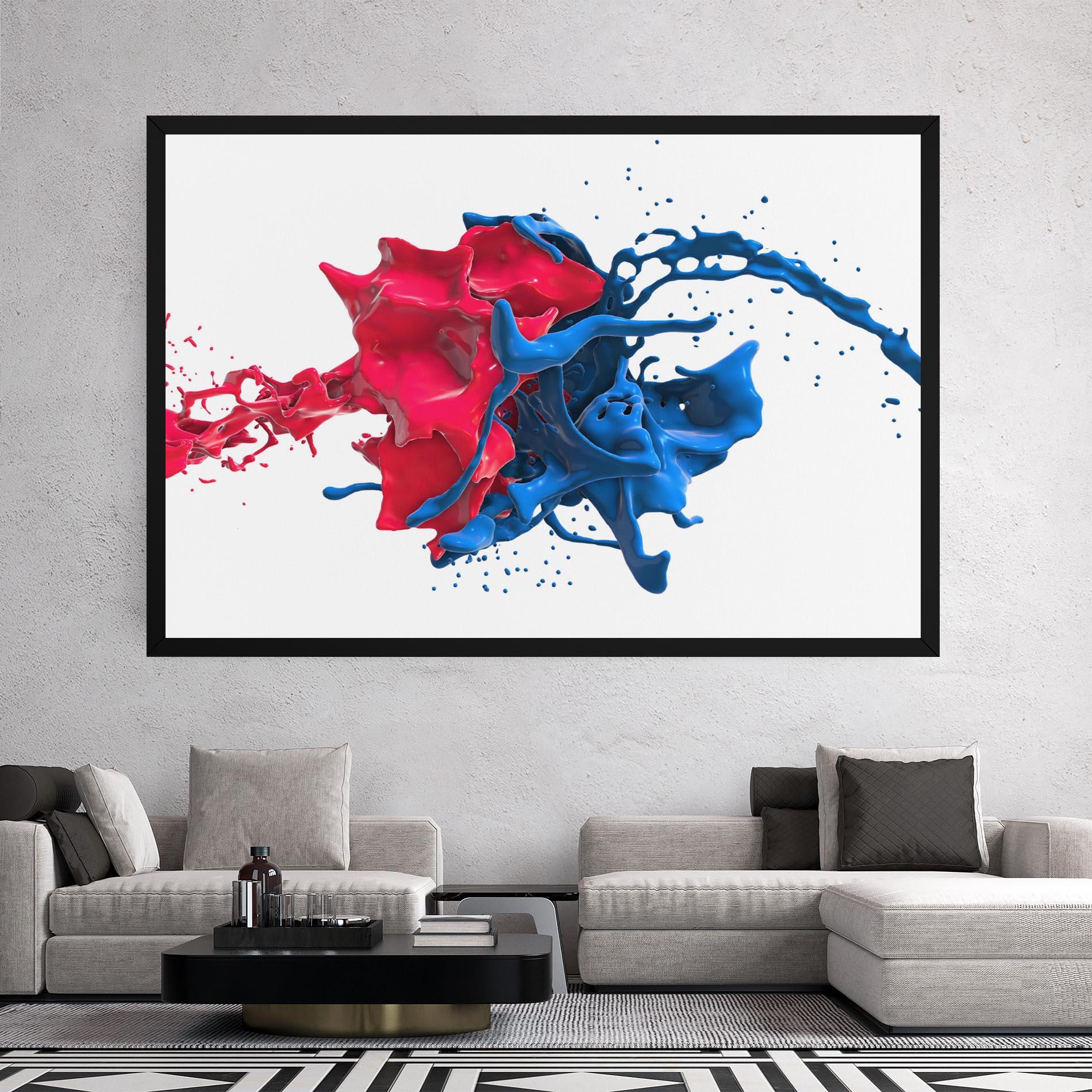 Tablou Canvas Pink And Blue Splash mockup 2