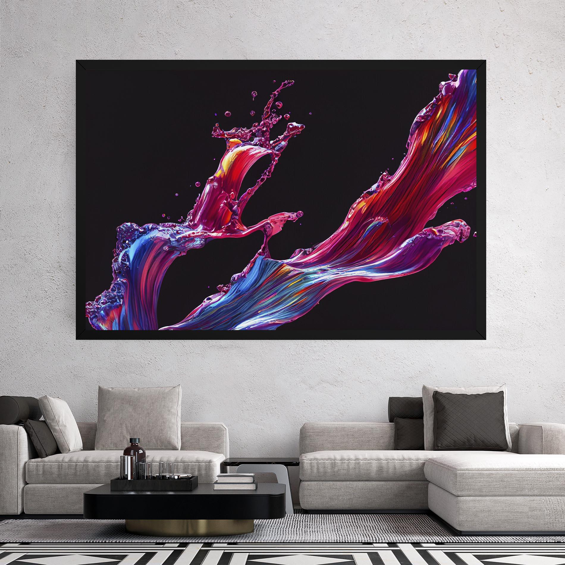 Tablou Canvas Purple Floating Paint mockup 2