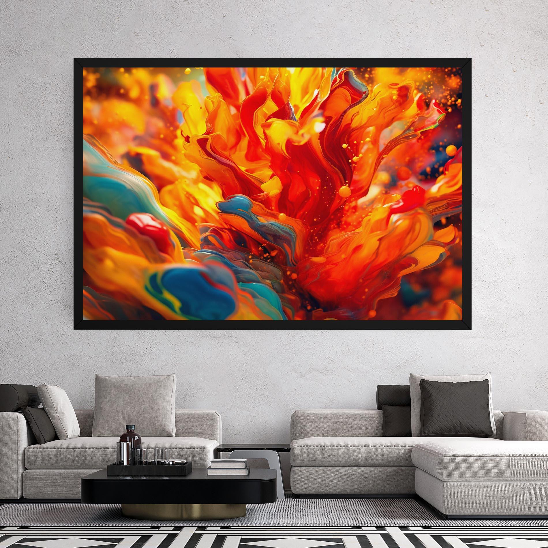 Tablou Canvas Red Color Flames mockup 2