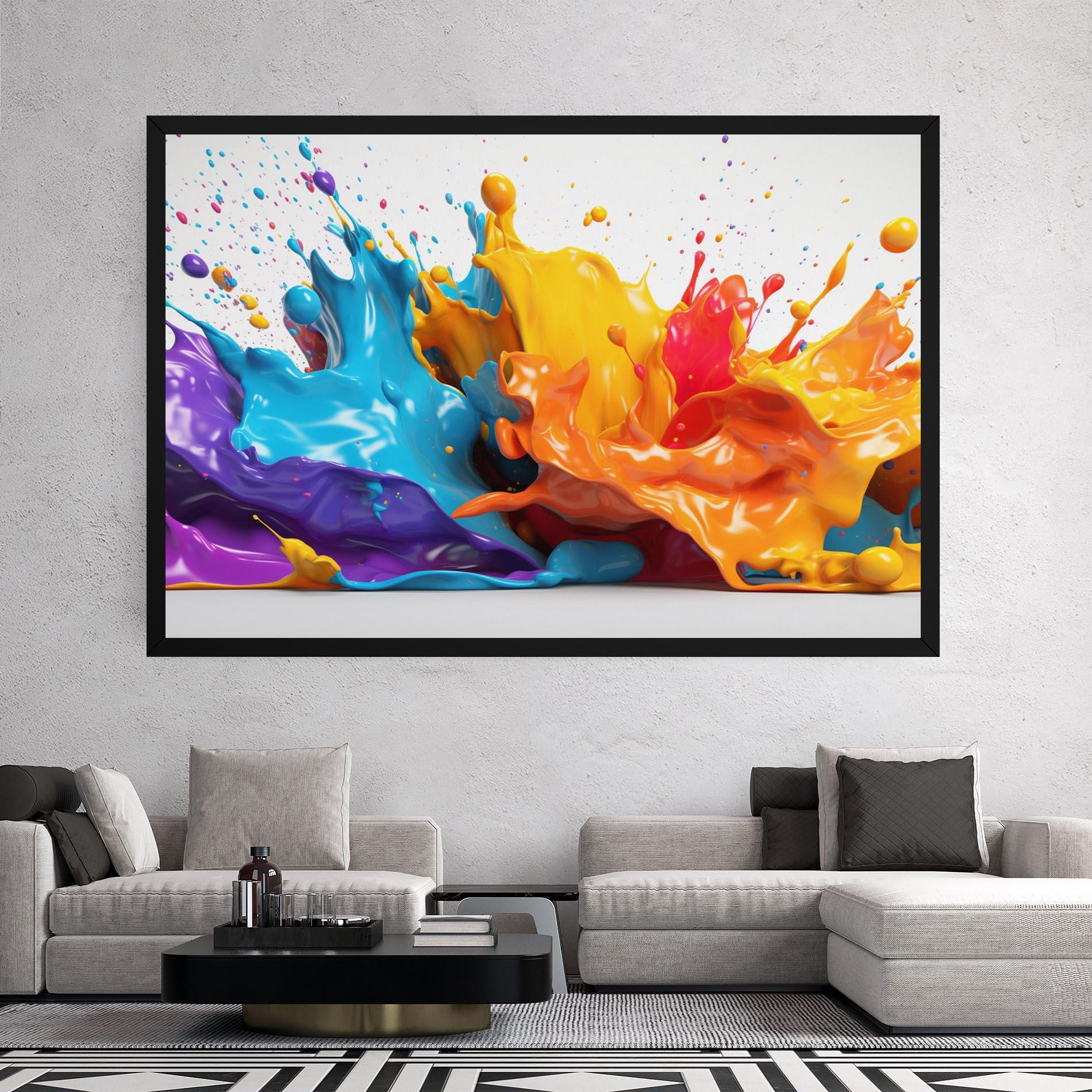 Tablou Canvas Yellow Blue Splash mockup 2