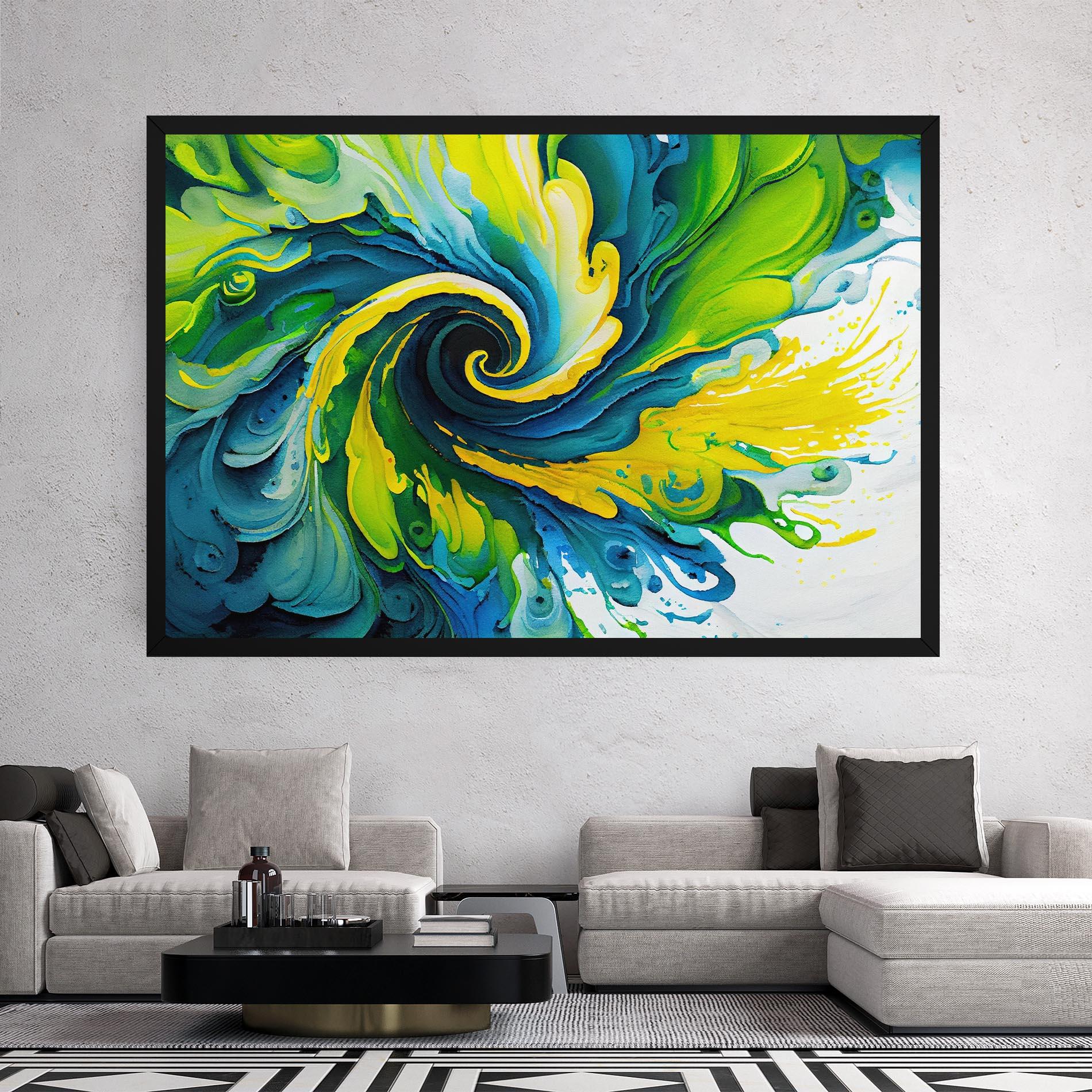 Tablou Canvas Yellow Green Spiral mockup 2