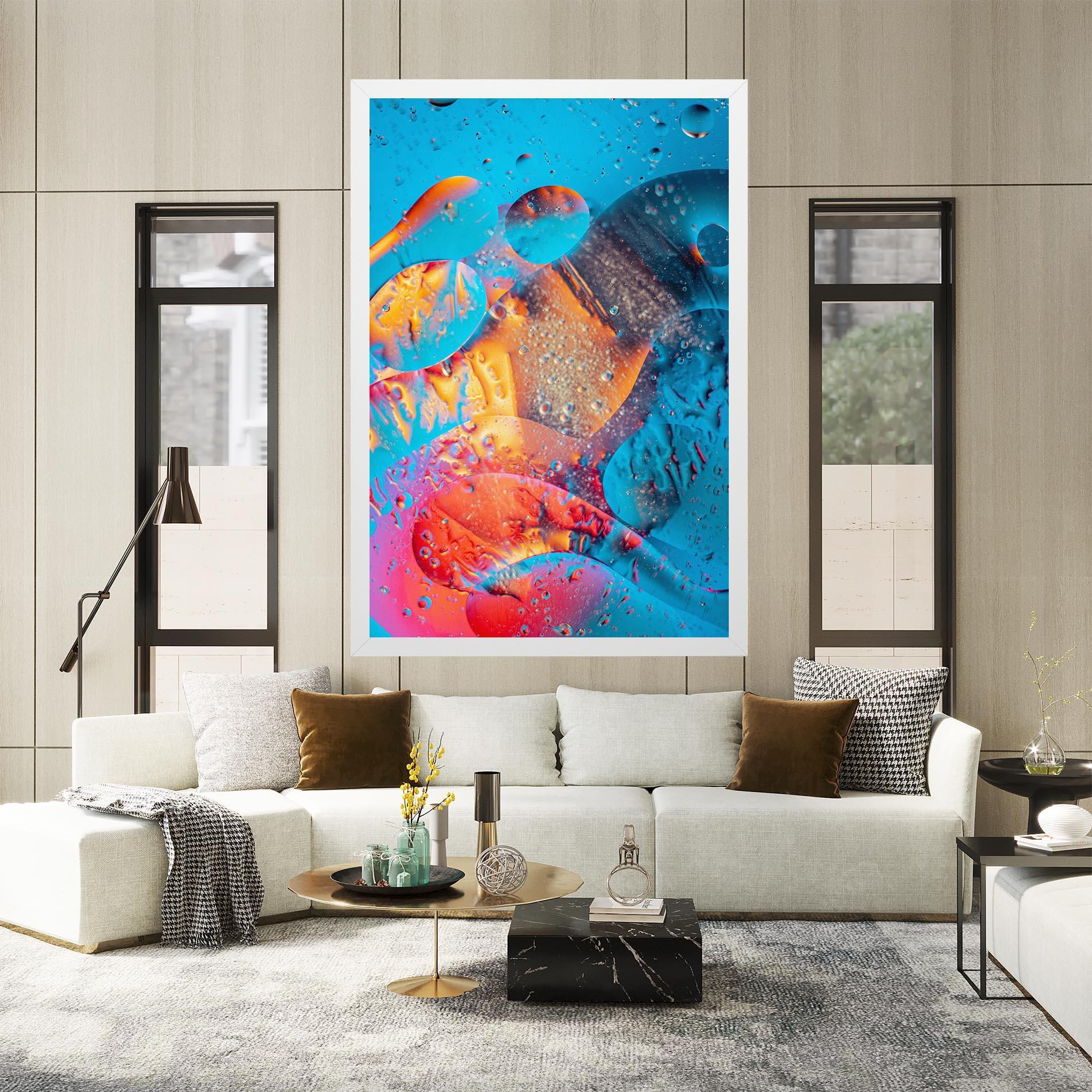 Tablou Canvas Blue Orange Drops mockup 2