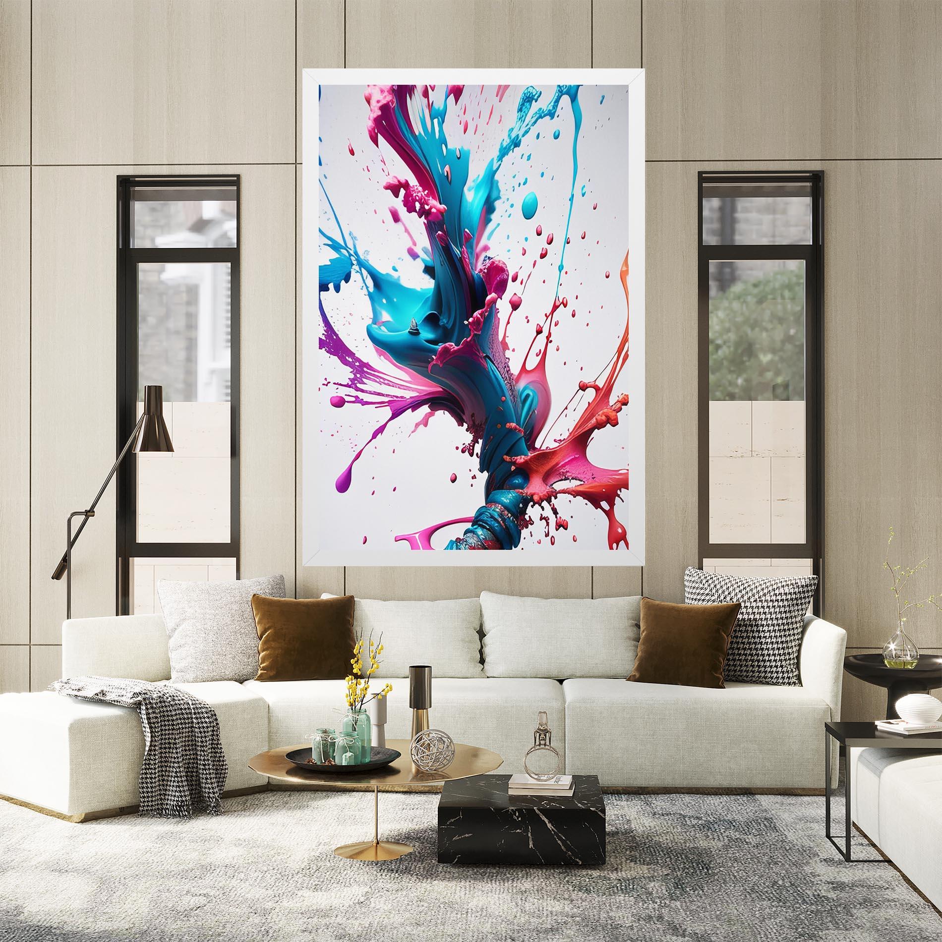 Tablou Canvas Blue Pink Splash mockup 2