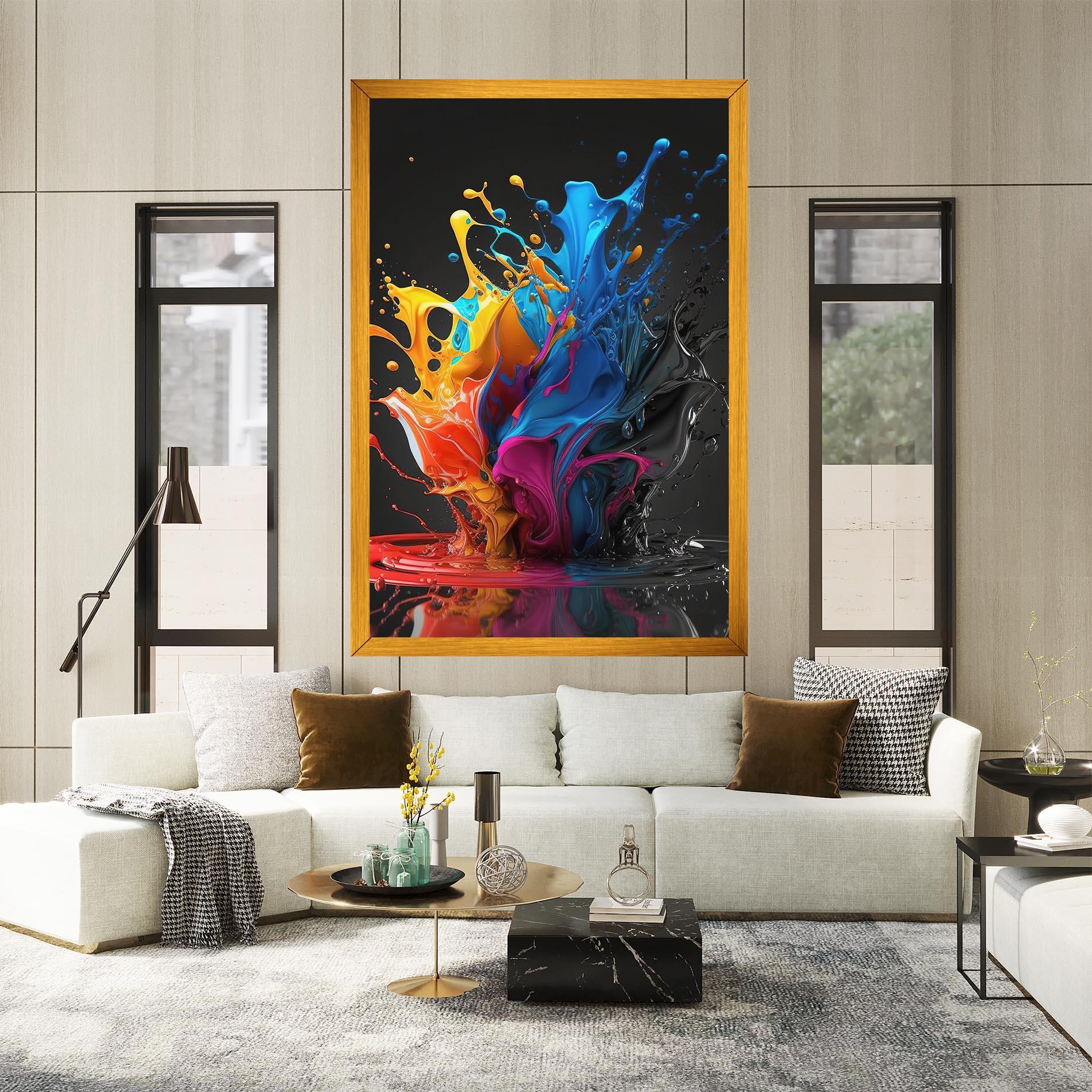 Tablou Canvas Black Blue Splash mockup 2