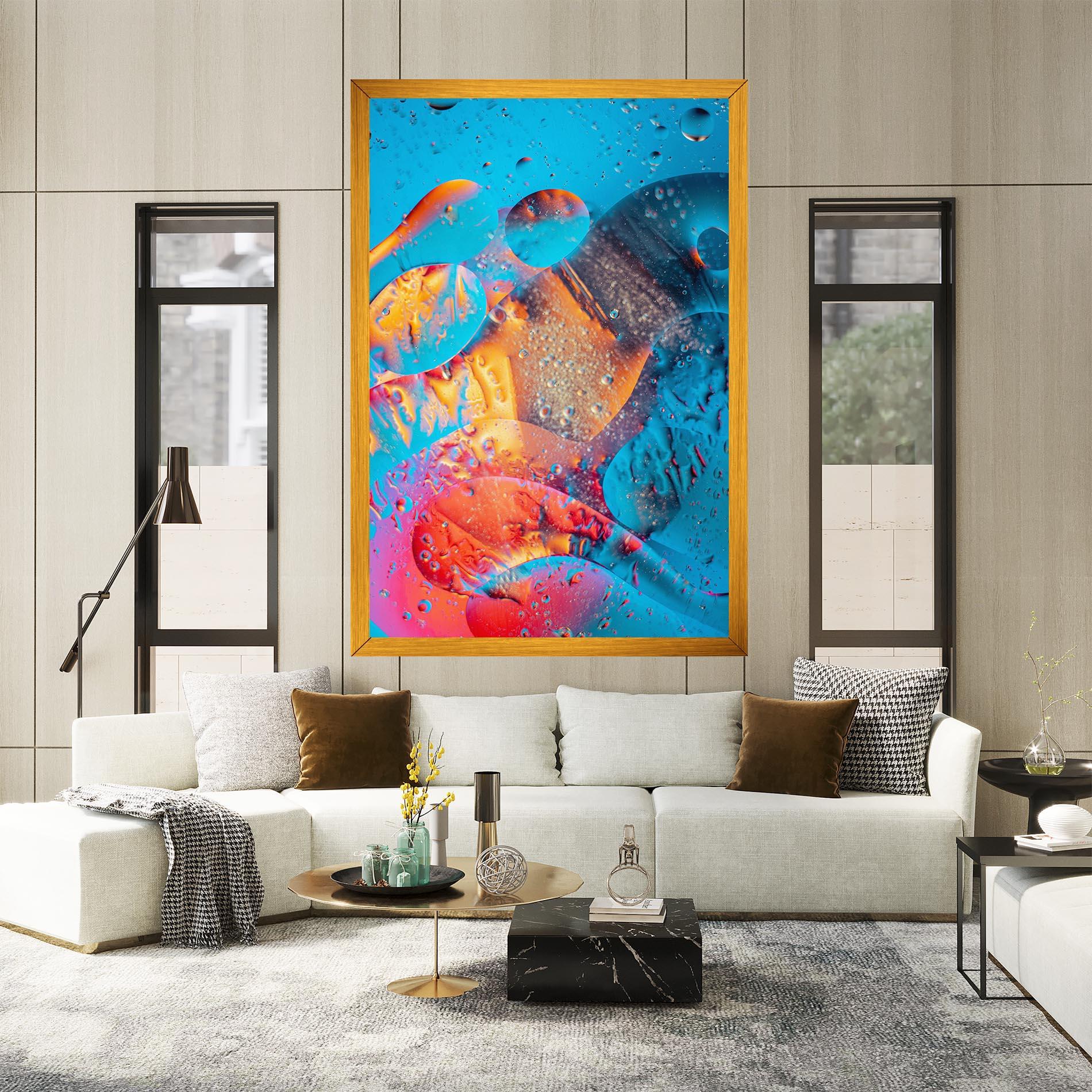 Tablou Canvas Blue Orange Drops mockup 2