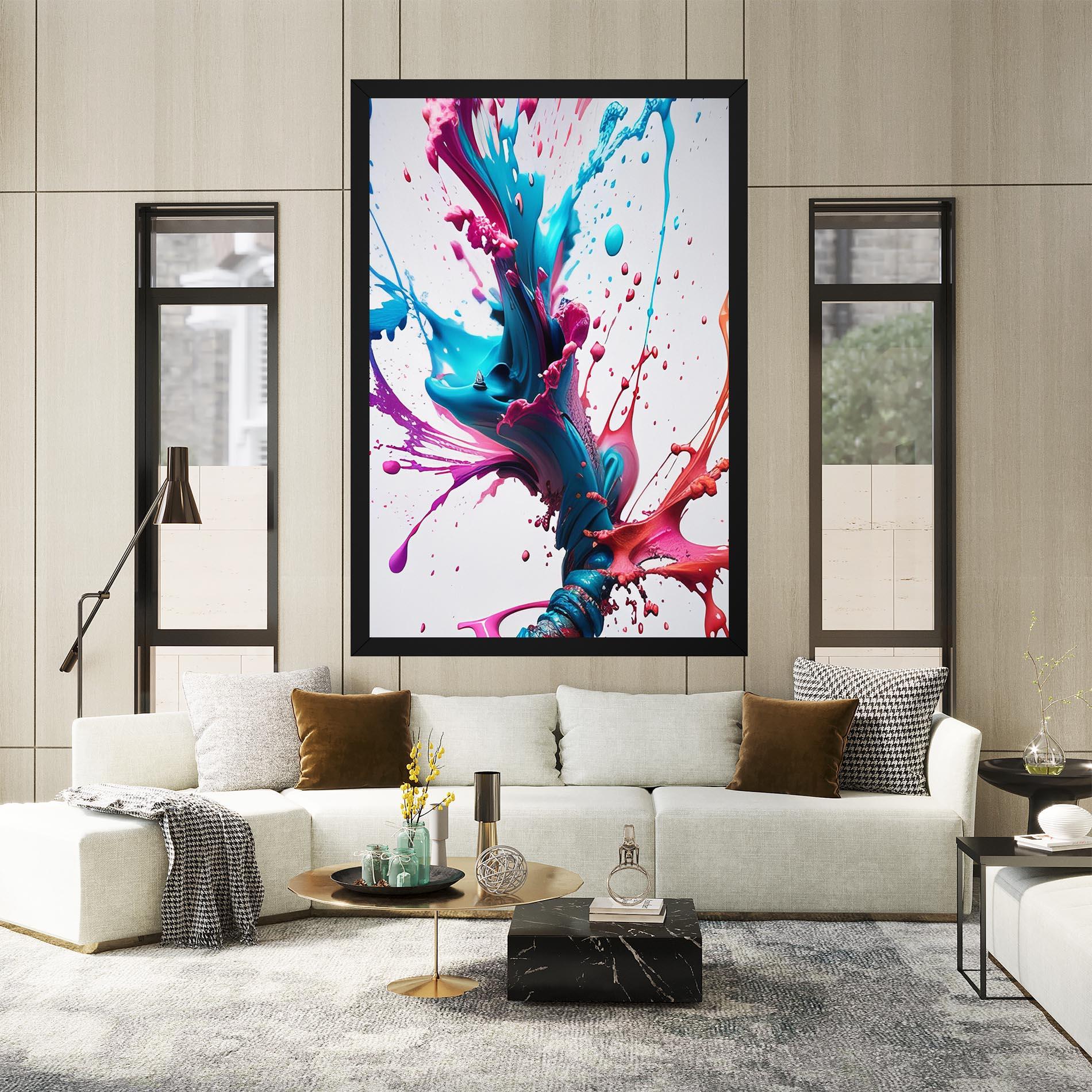 Tablou Canvas Blue Pink Splash mockup 2