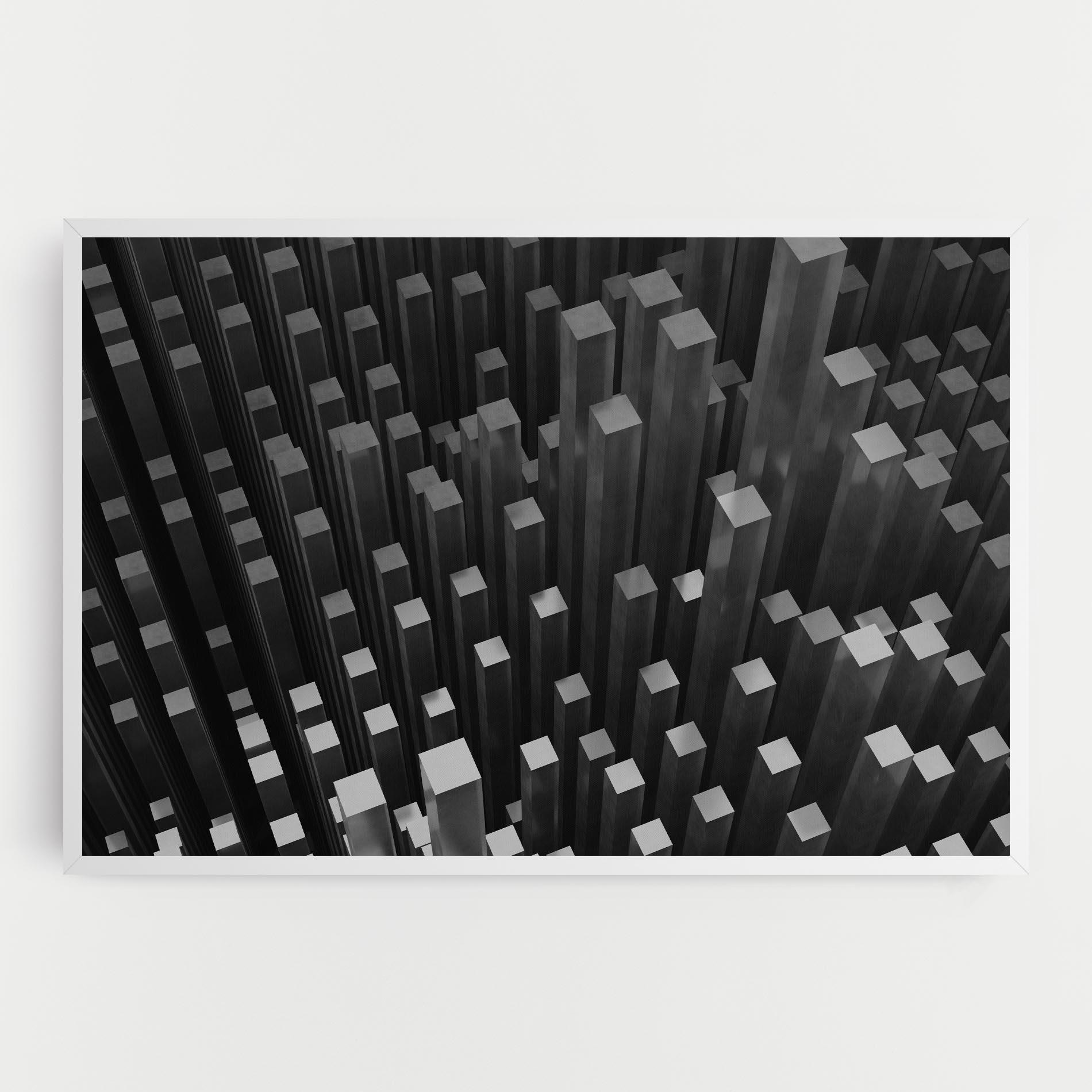 Tablou Canvas Black Block Pattern mockup 0