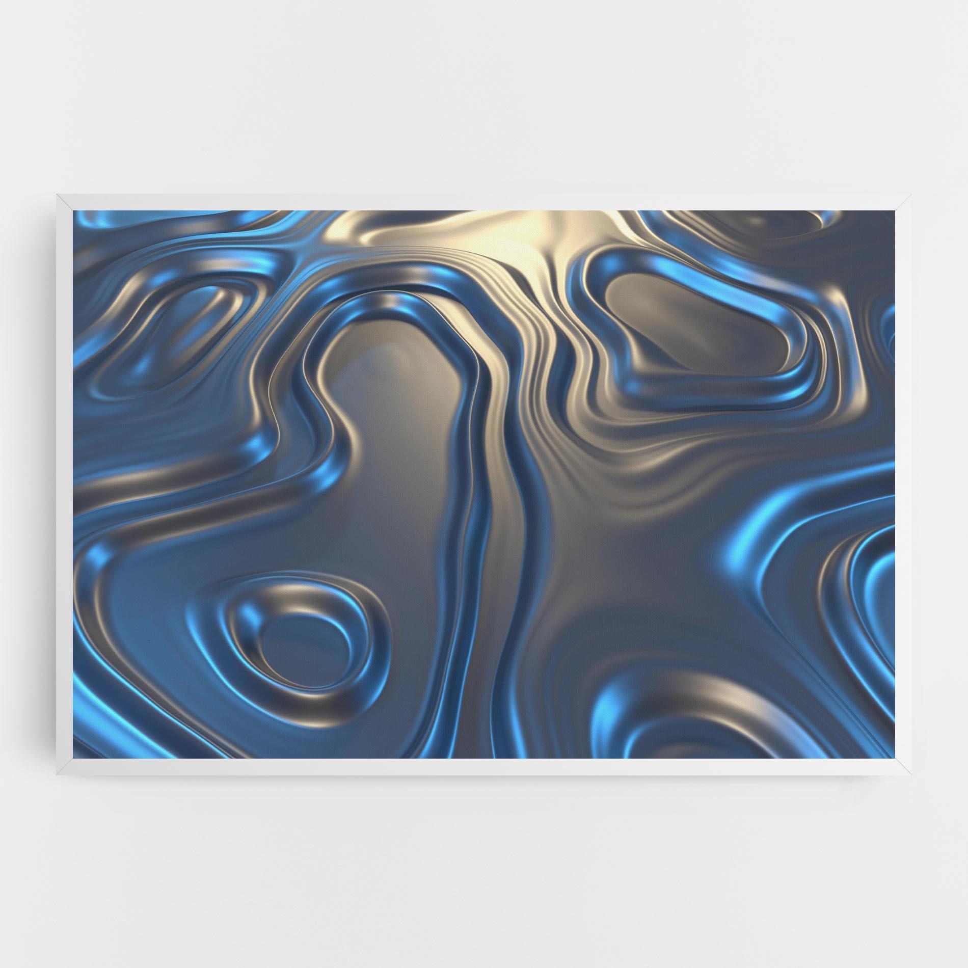 Tablou Canvas Blue Silver Liquid mockup 0