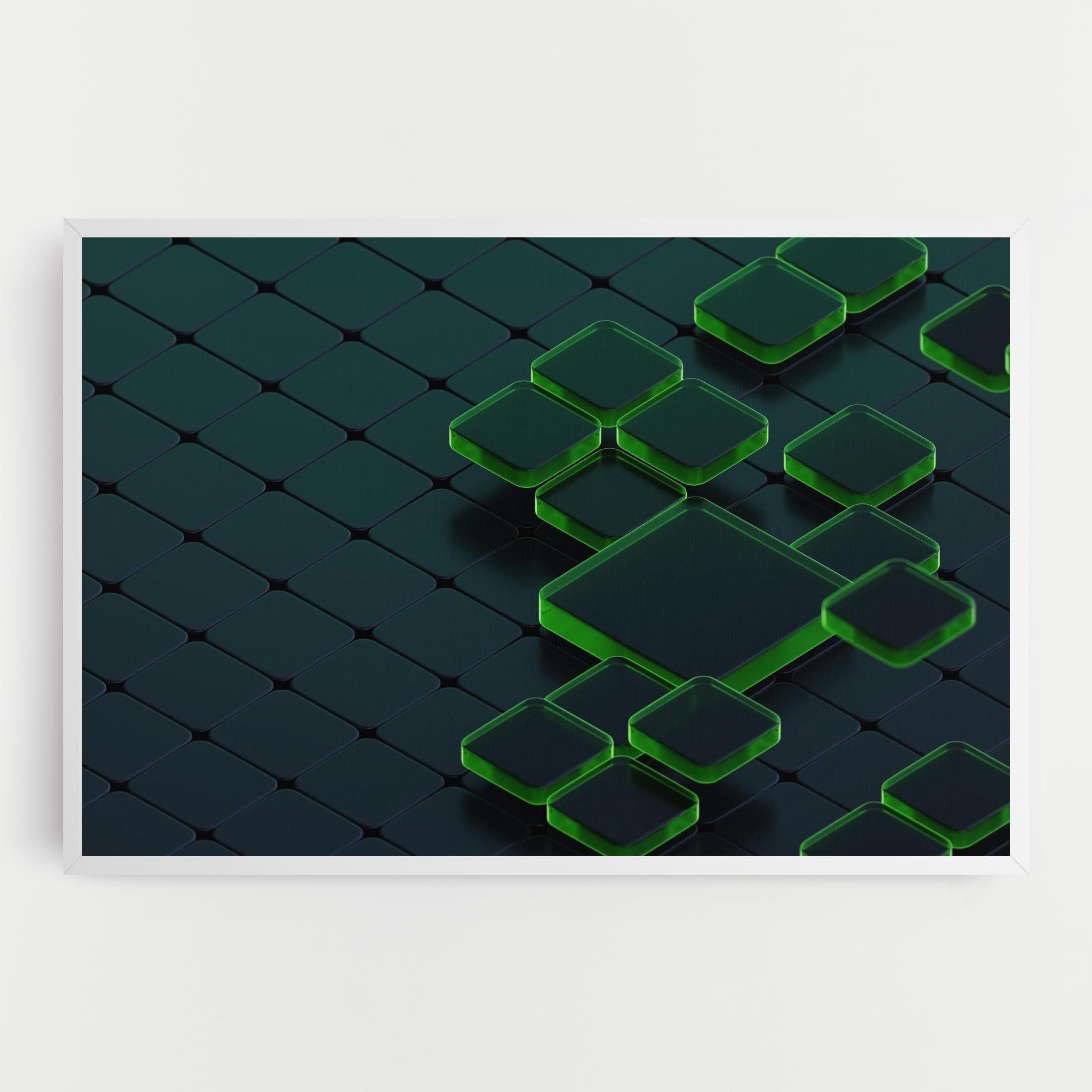 Tablou Canvas Green Square Floating mockup 0