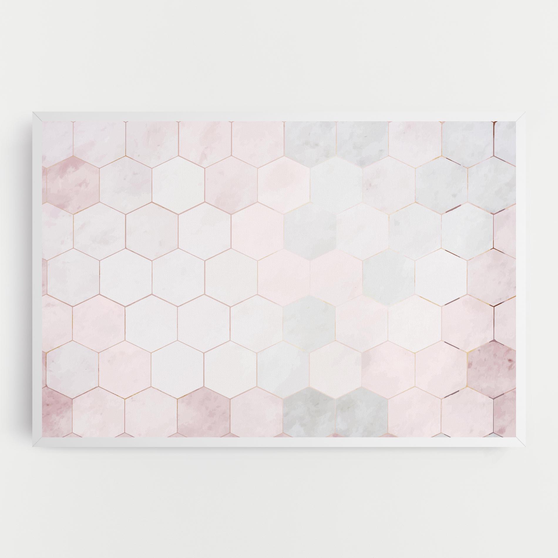 Tablou Canvas Hexagon Pink mockup 0