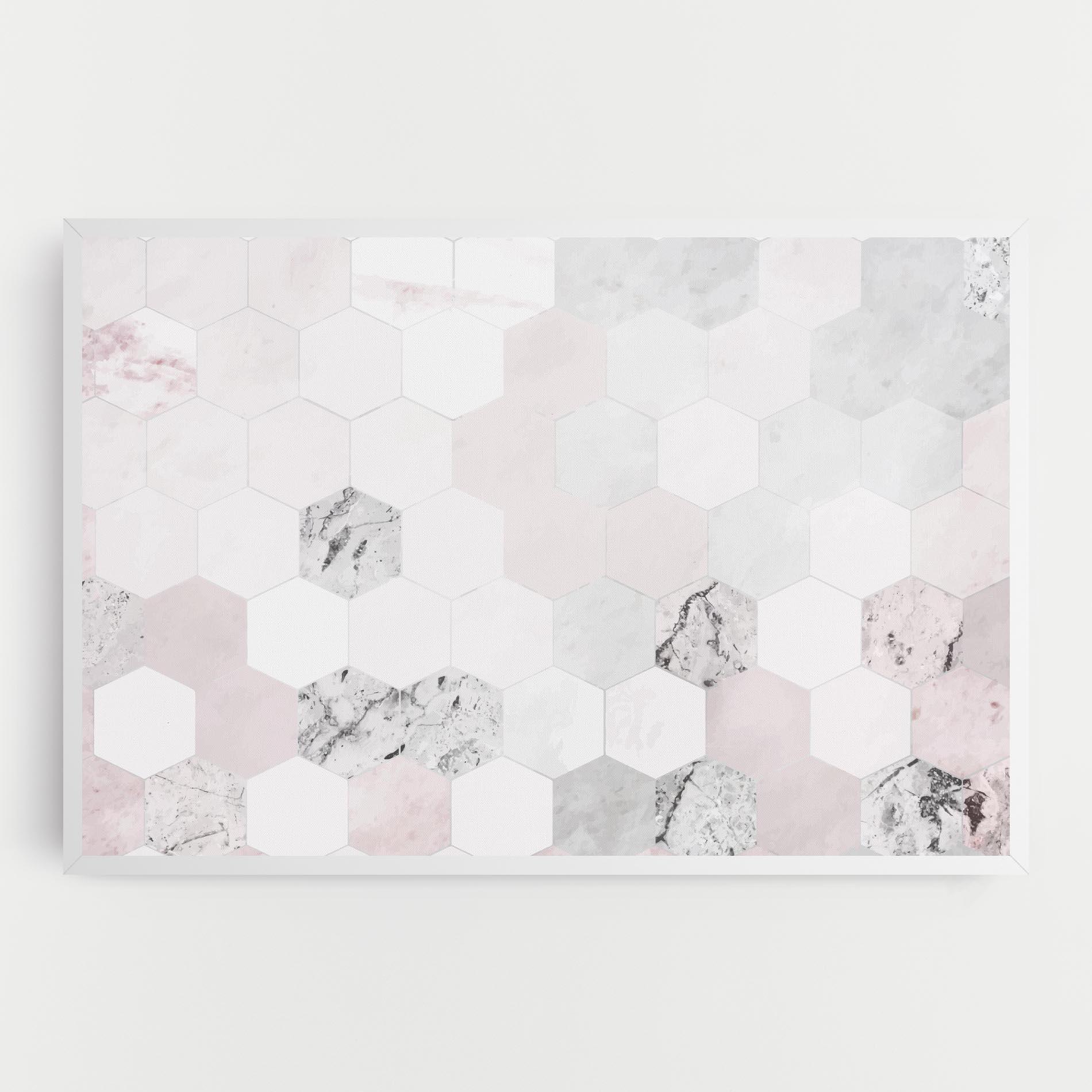 Tablou Canvas Pink Hexa Pattern mockup 0