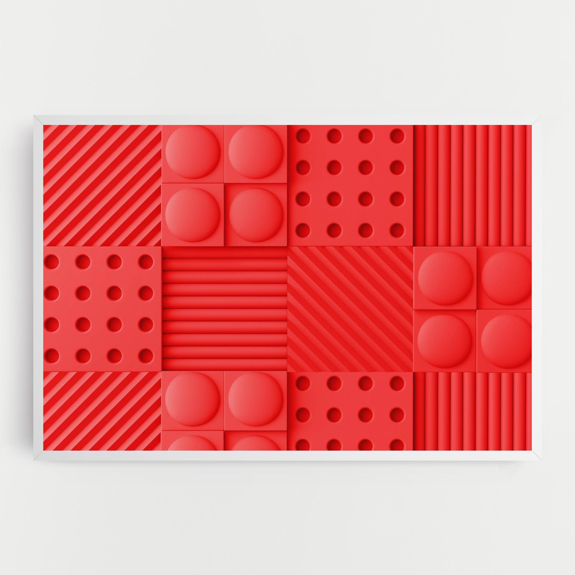 Tablou Canvas Red Square Circle mockup 0
