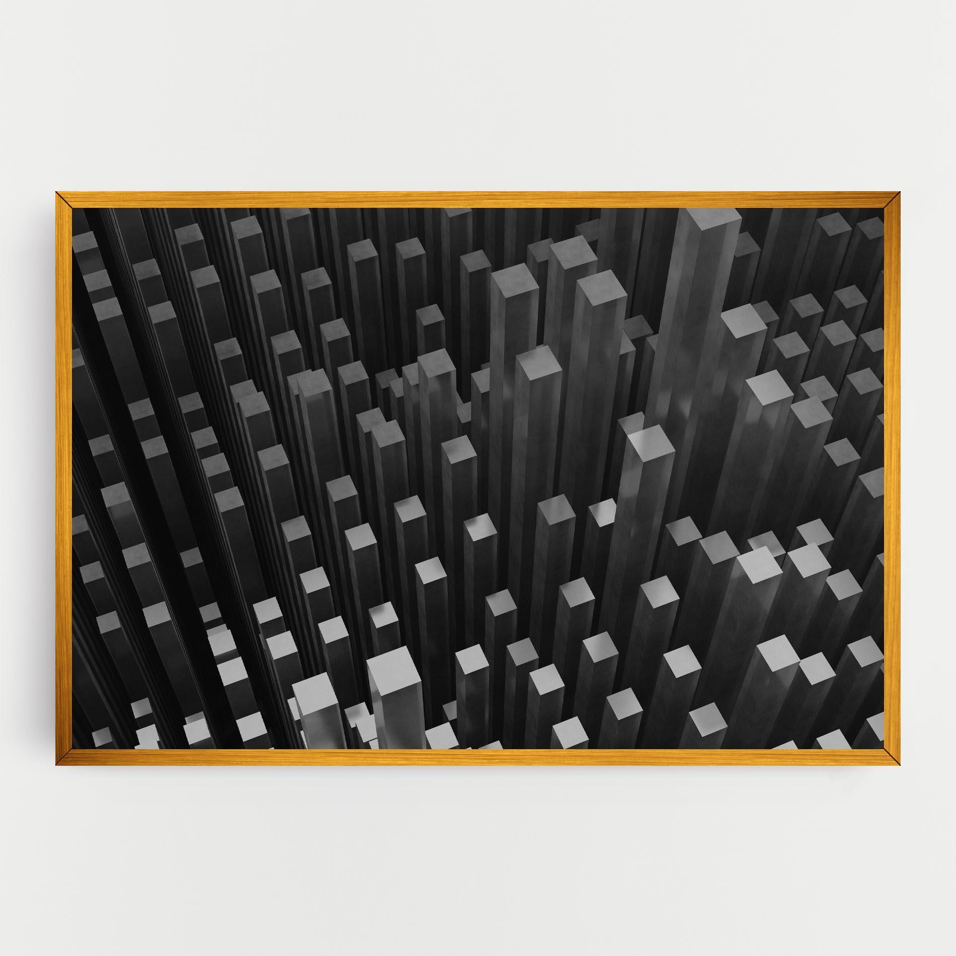 Tablou Canvas Black Block Pattern mockup 0