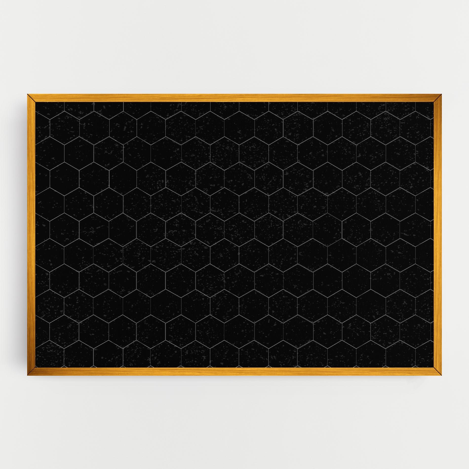 Tablou Canvas Black Hexagon mockup 0