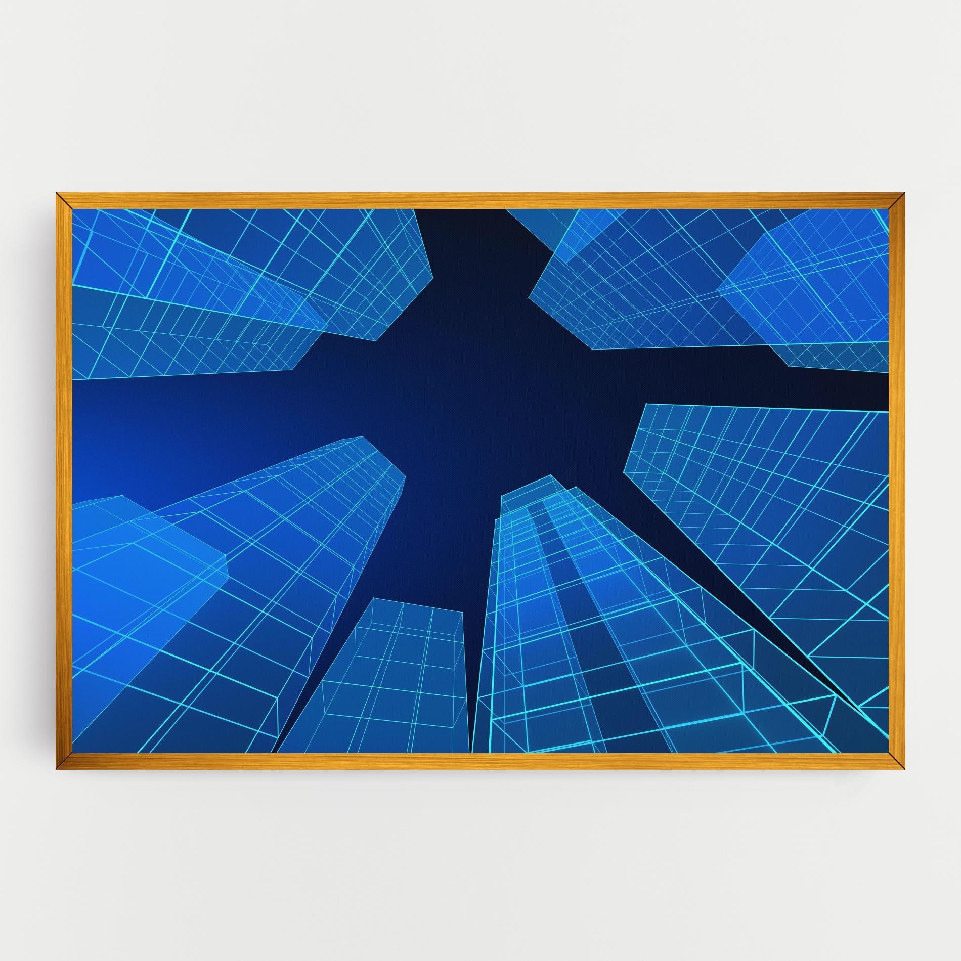 Tablou Canvas Blue Buildings mockup 0