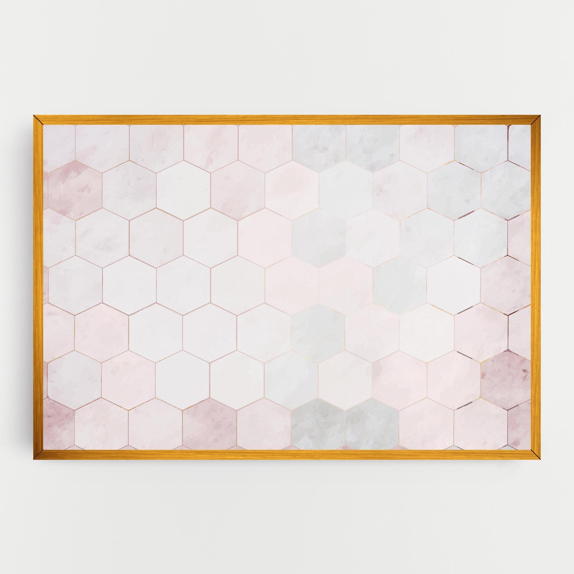 Tablou Canvas Hexagon Pink mockup 0