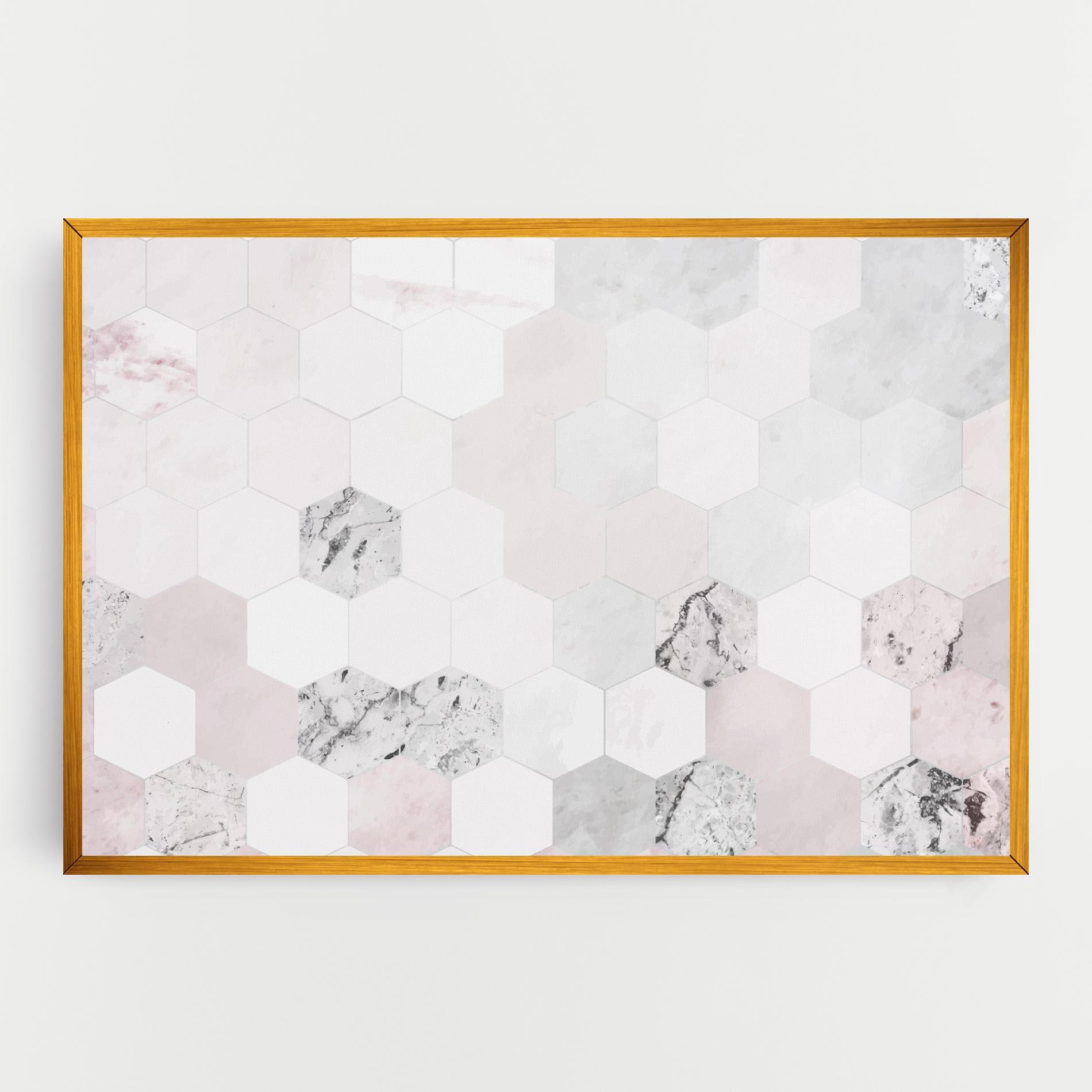 Tablou Canvas Pink Hexa Pattern mockup 0