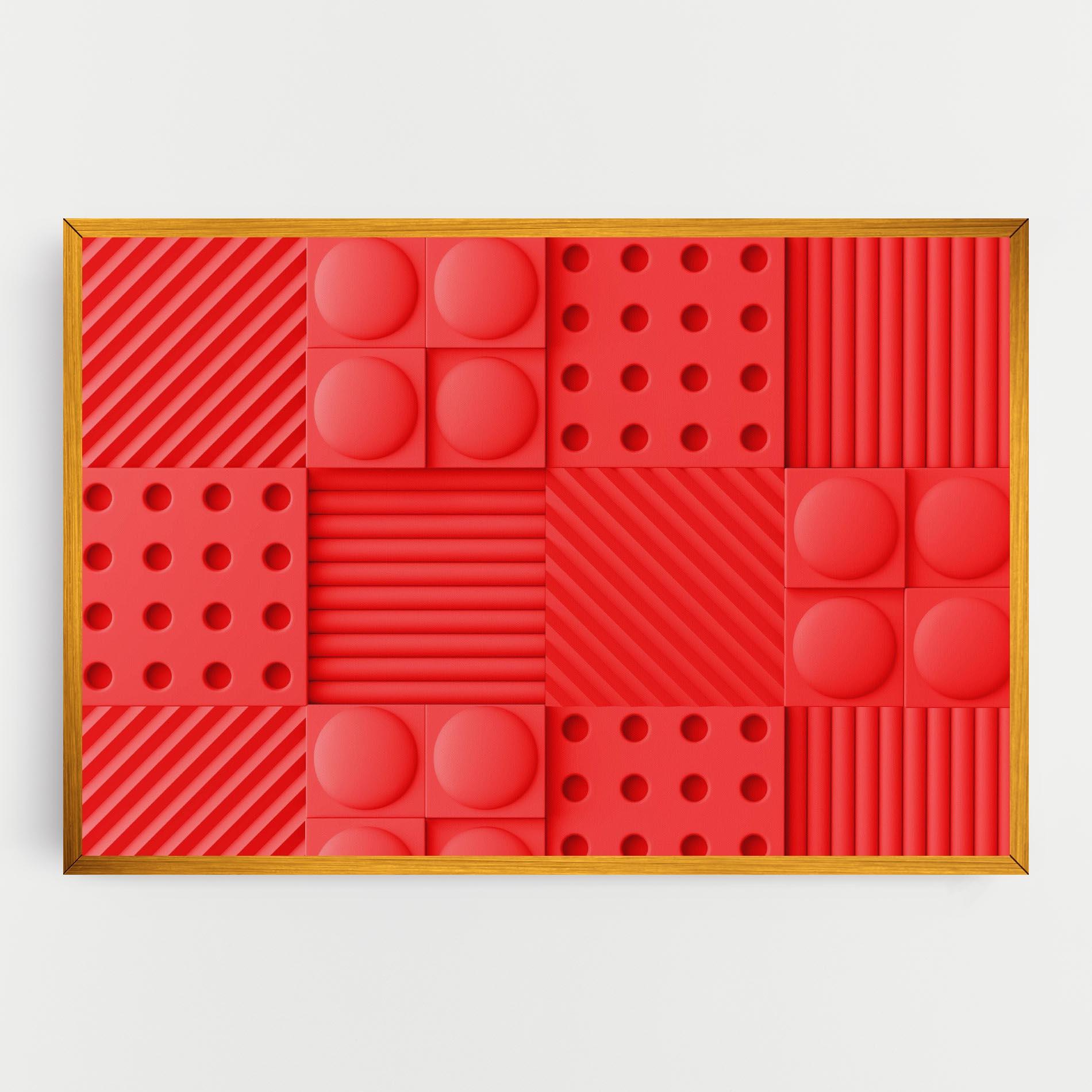 Tablou Canvas Red Square Circle mockup 0