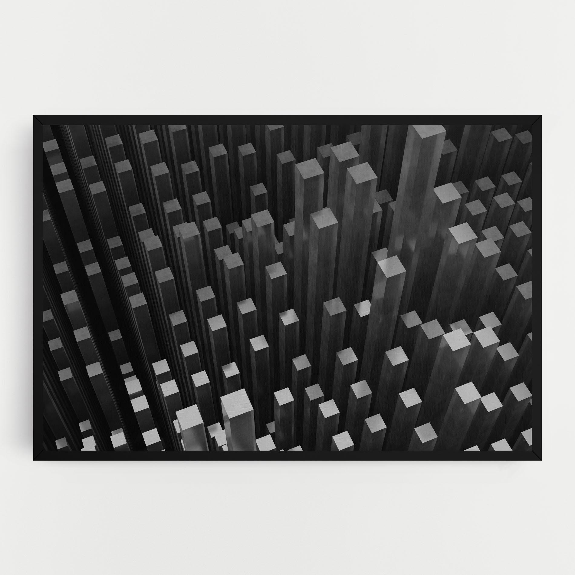 Tablou Canvas Black Block Pattern mockup 0