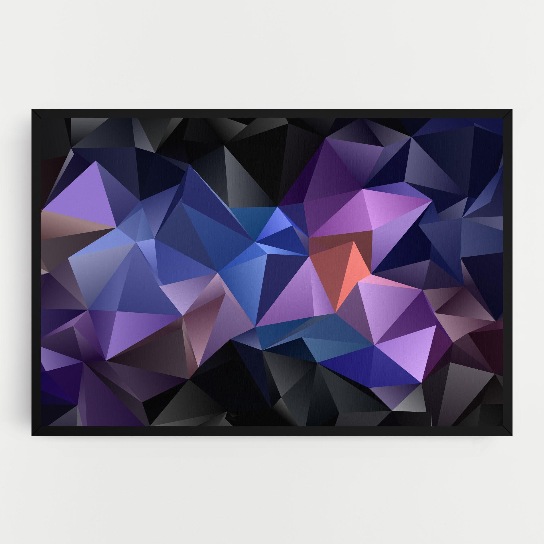 Tablou Canvas Black Purple Triangle mockup 0