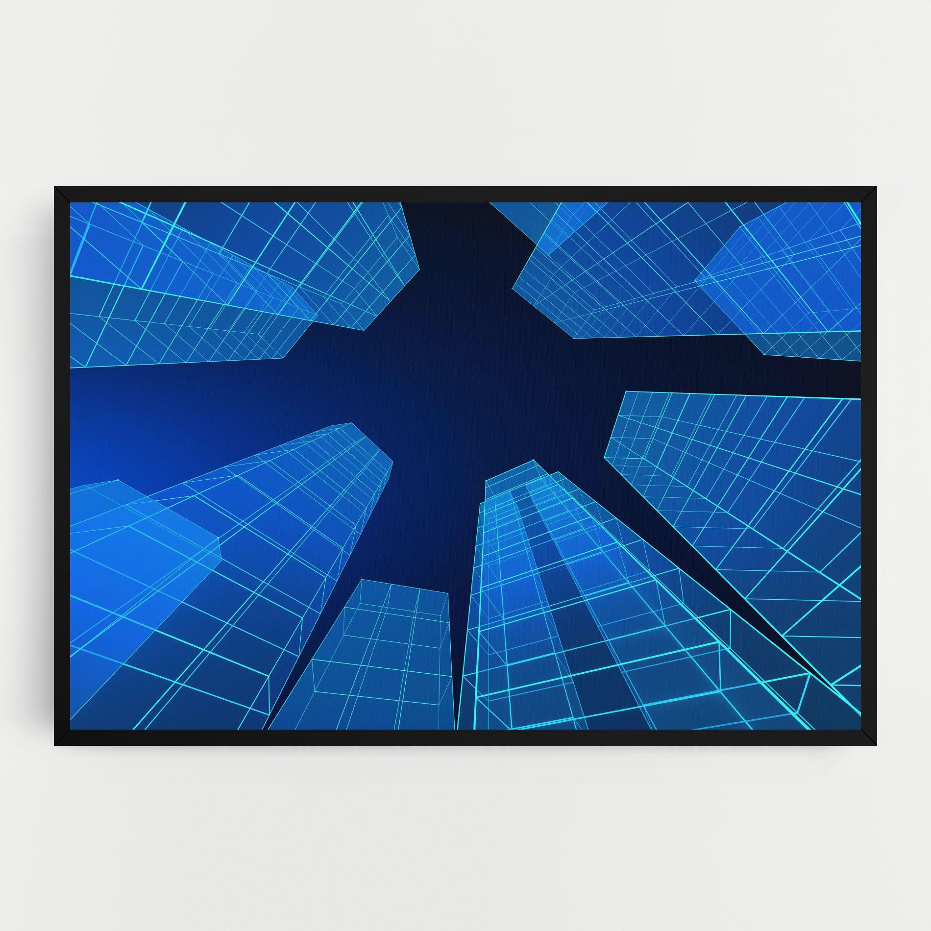 Tablou Canvas Blue Buildings mockup 0