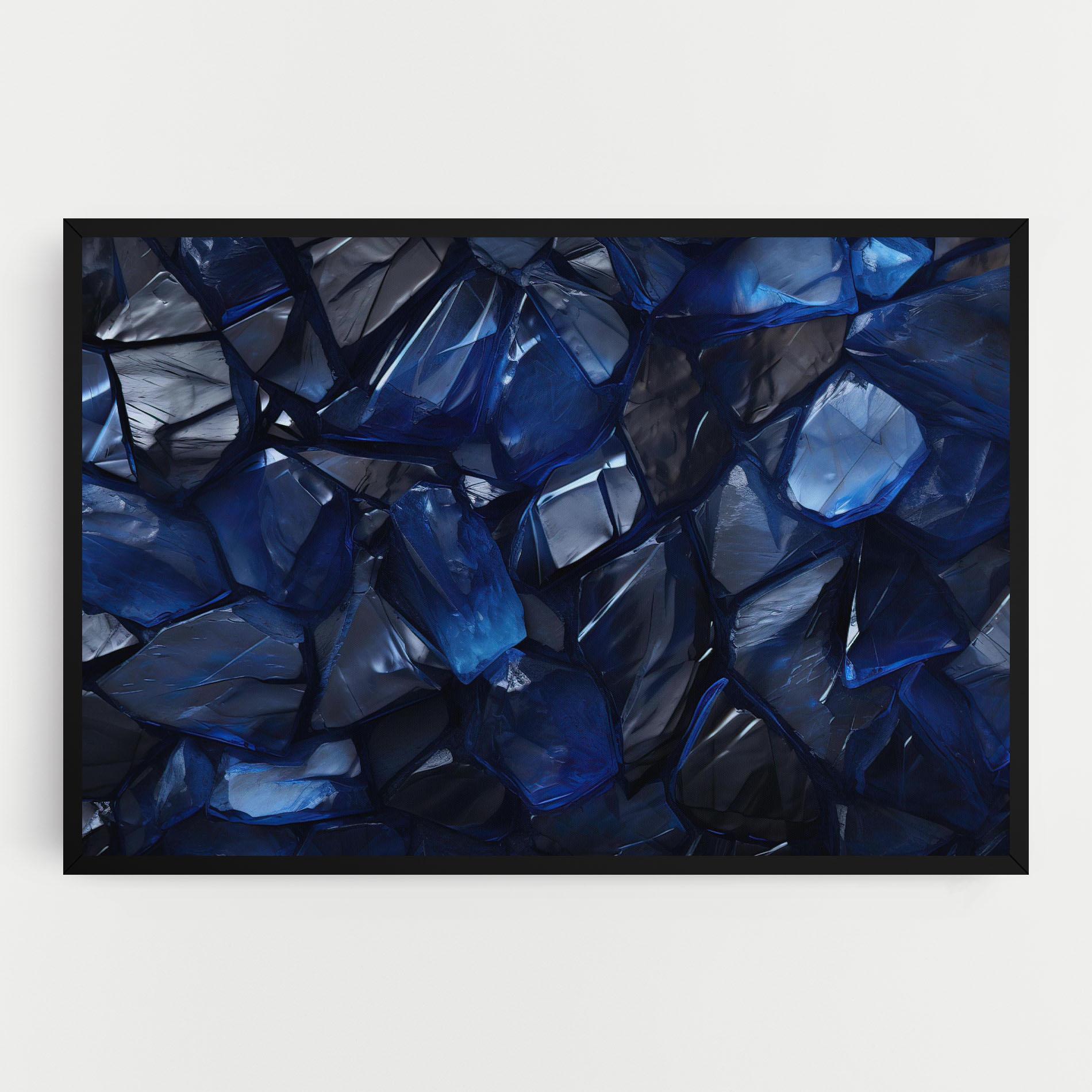 Tablou Canvas Blue Crystal Shape mockup 0