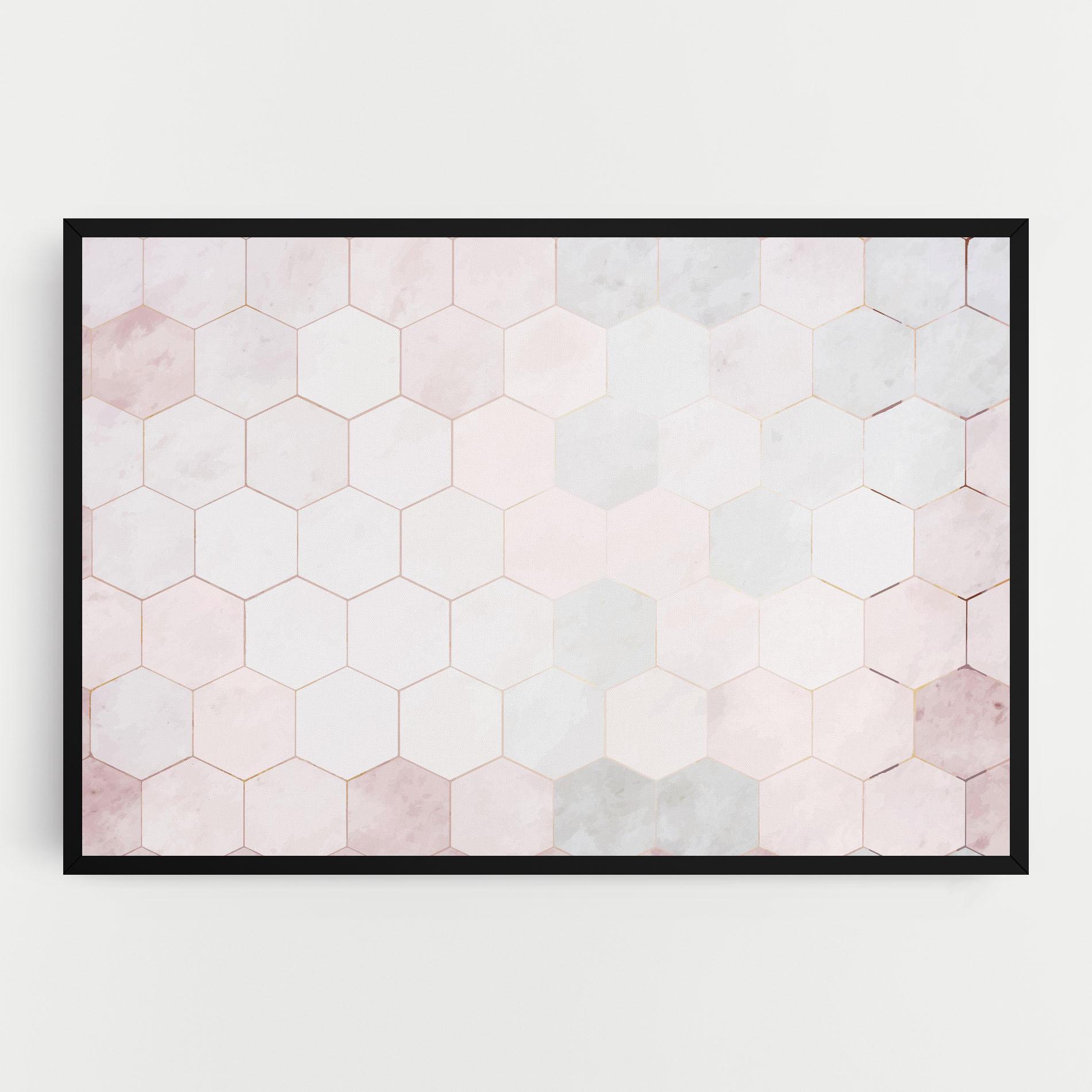 Tablou Canvas Hexagon Pink mockup 0