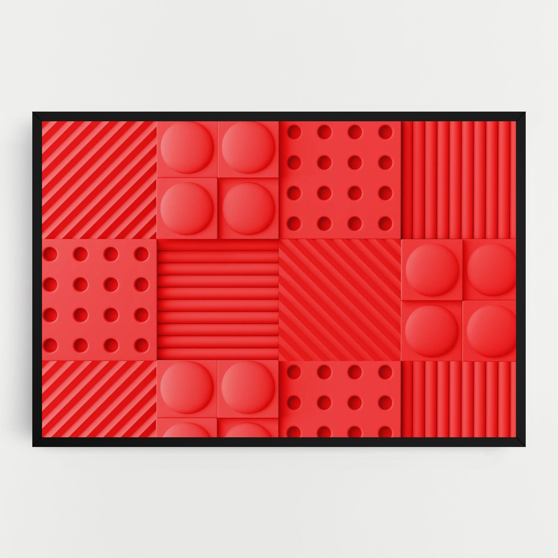 Tablou Canvas Red Square Circle mockup 0