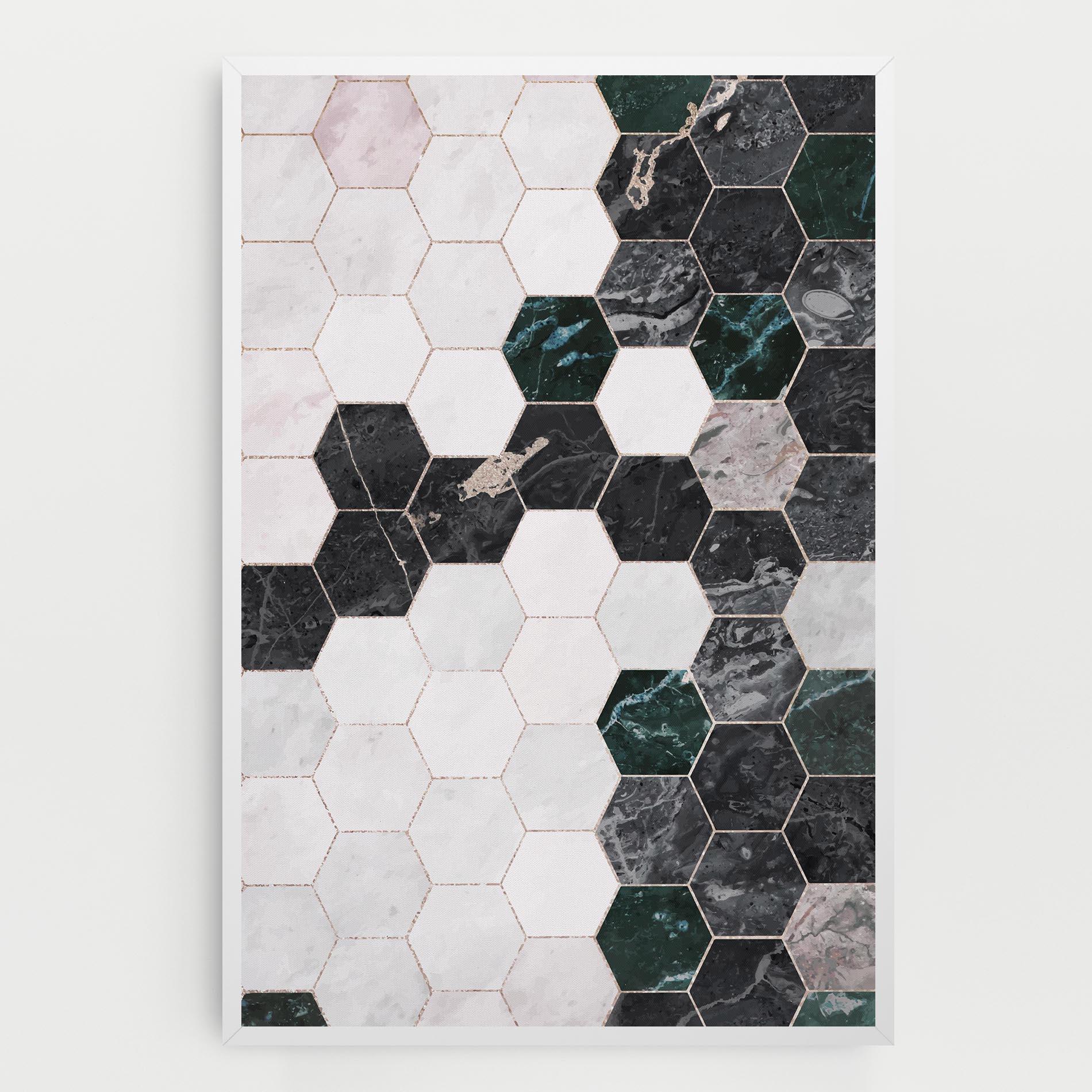 Tablou Canvas Green Hexagon mockup 0